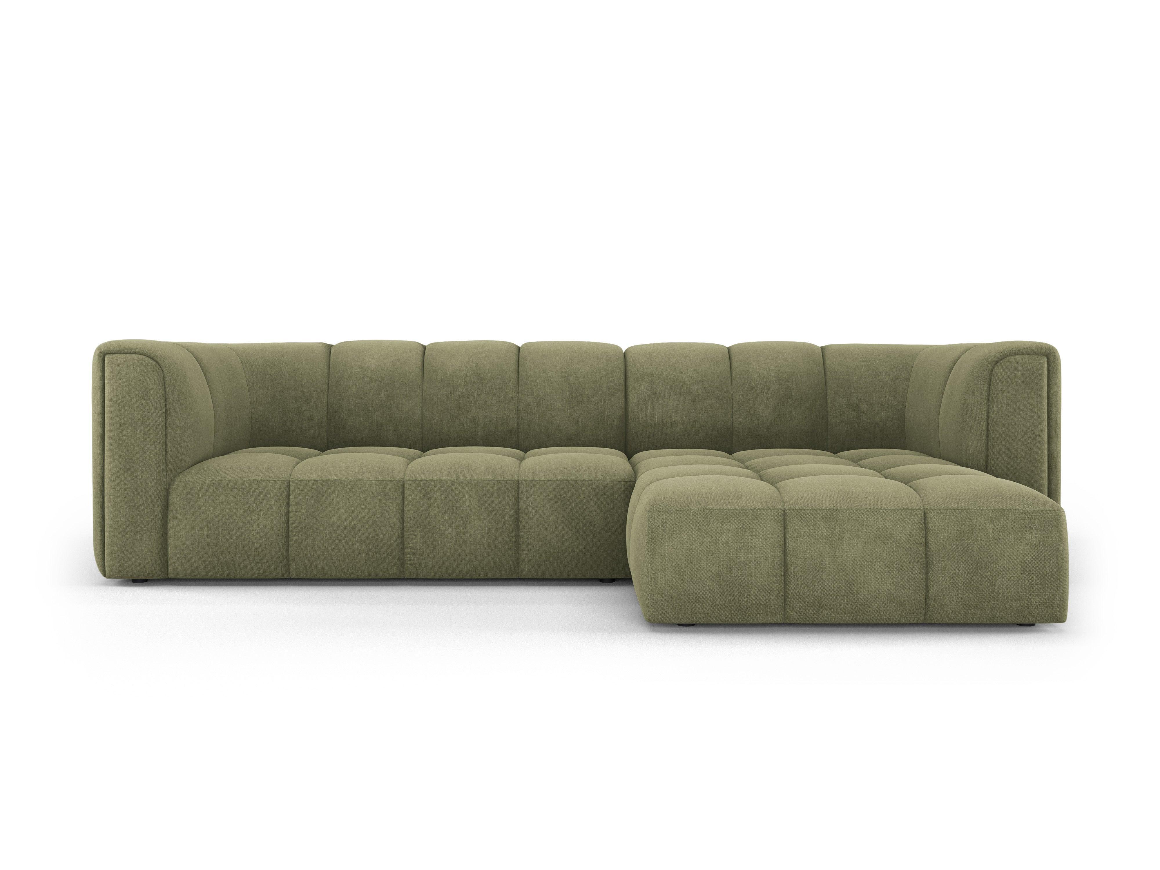 3-seater right-side corner sofa FRANCESCA light green chenille Milo Casa Eye on Design