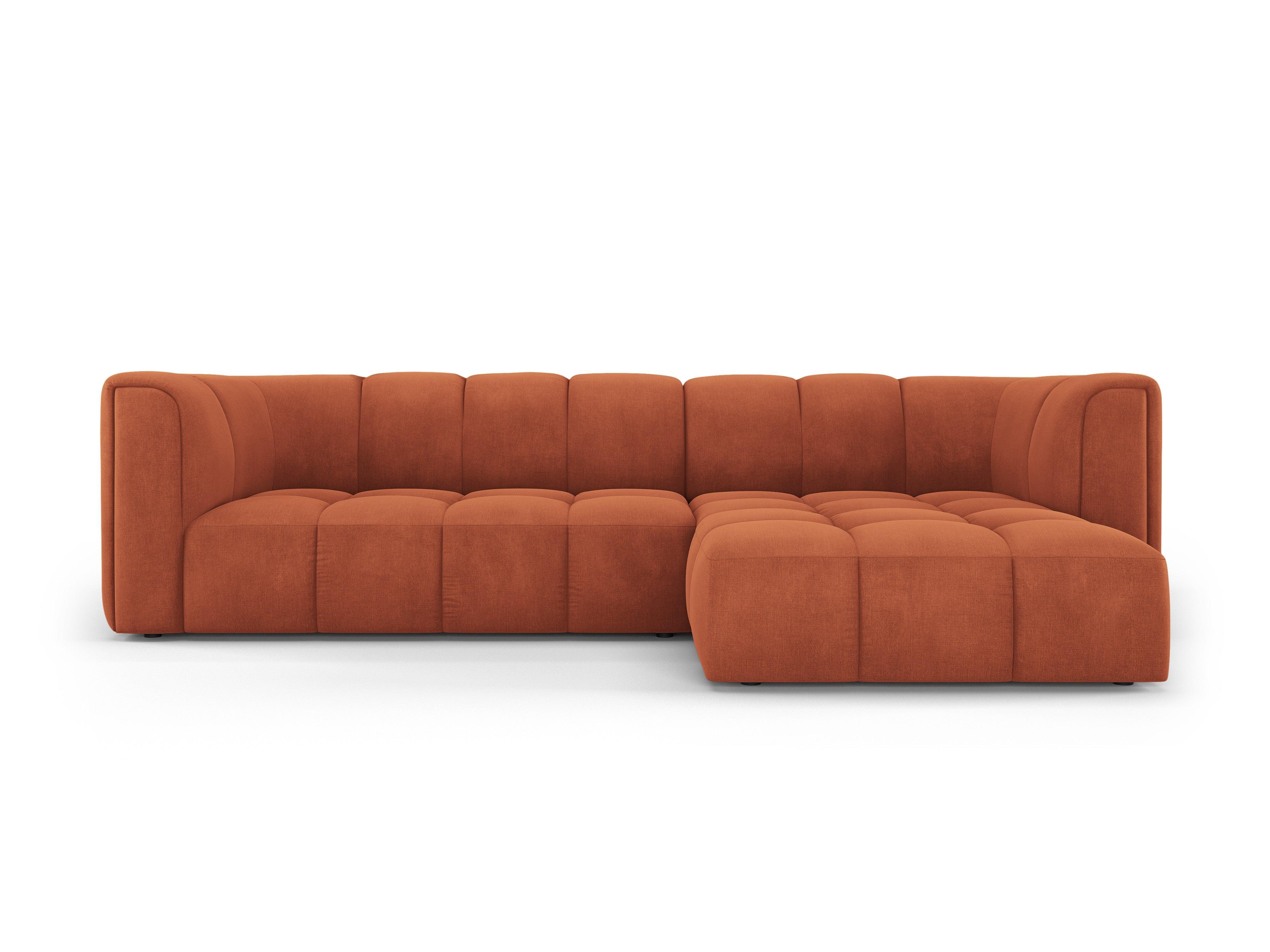 3-seater right-hand corner sofa FRANCESCA terracotta chenille Milo Casa Eye on Design