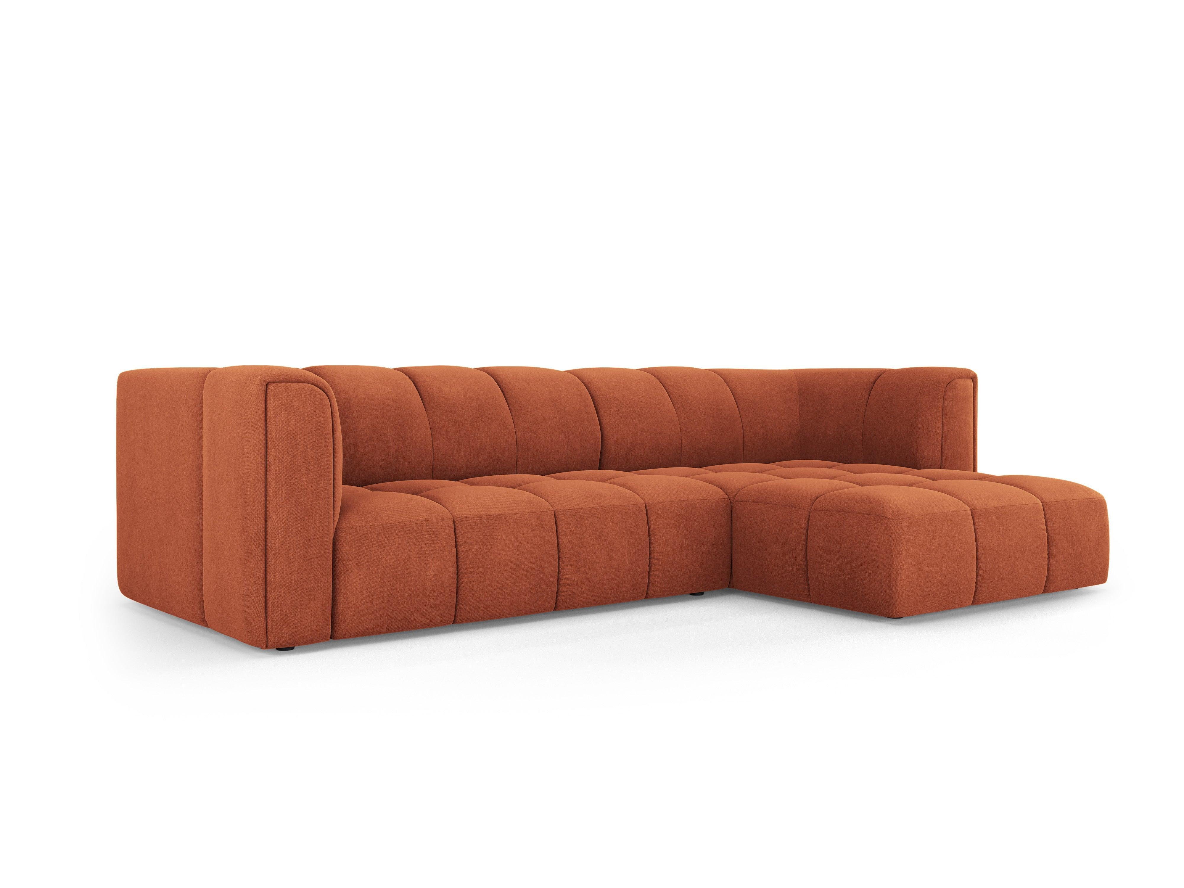 3-seater right-side corner sofa FRANCESCA terracotta chenille Milo Casa Eye on Design