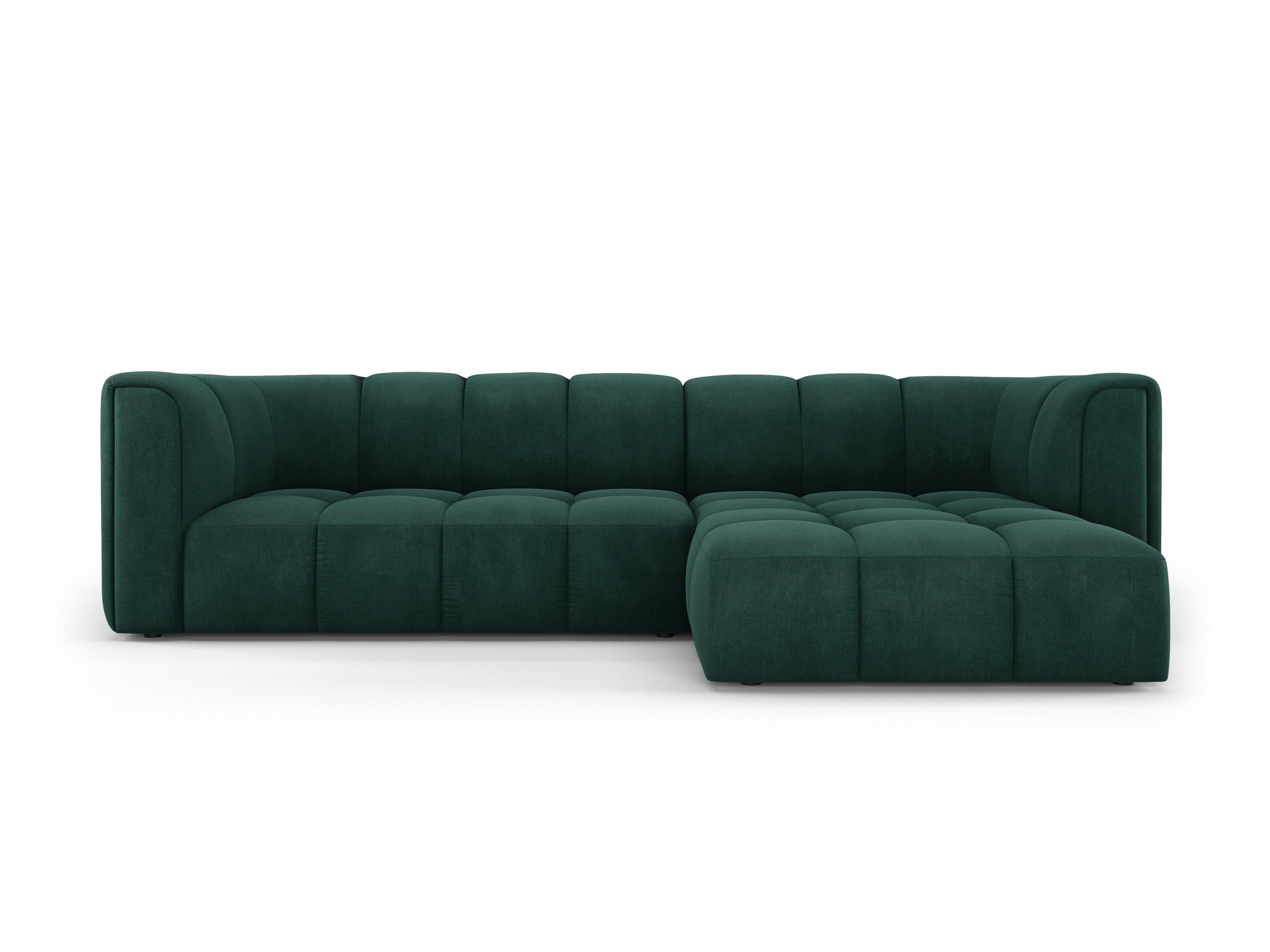 3-seater right-hand corner sofa FRANCESCA bottle green chenille Milo Casa Eye on Design