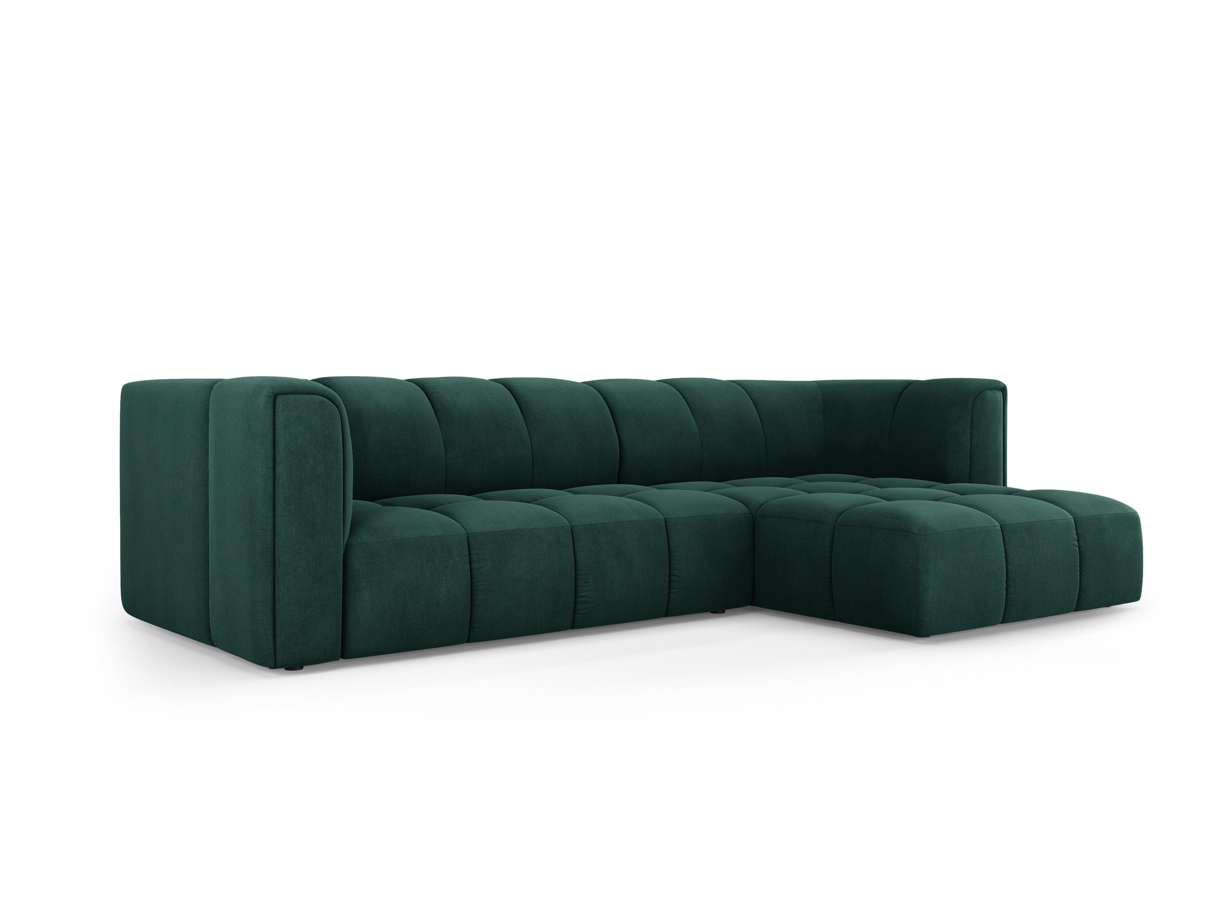 Right side 3 seater sofa FRANCESCA bottle green chenille Milo Casa Eye on Design