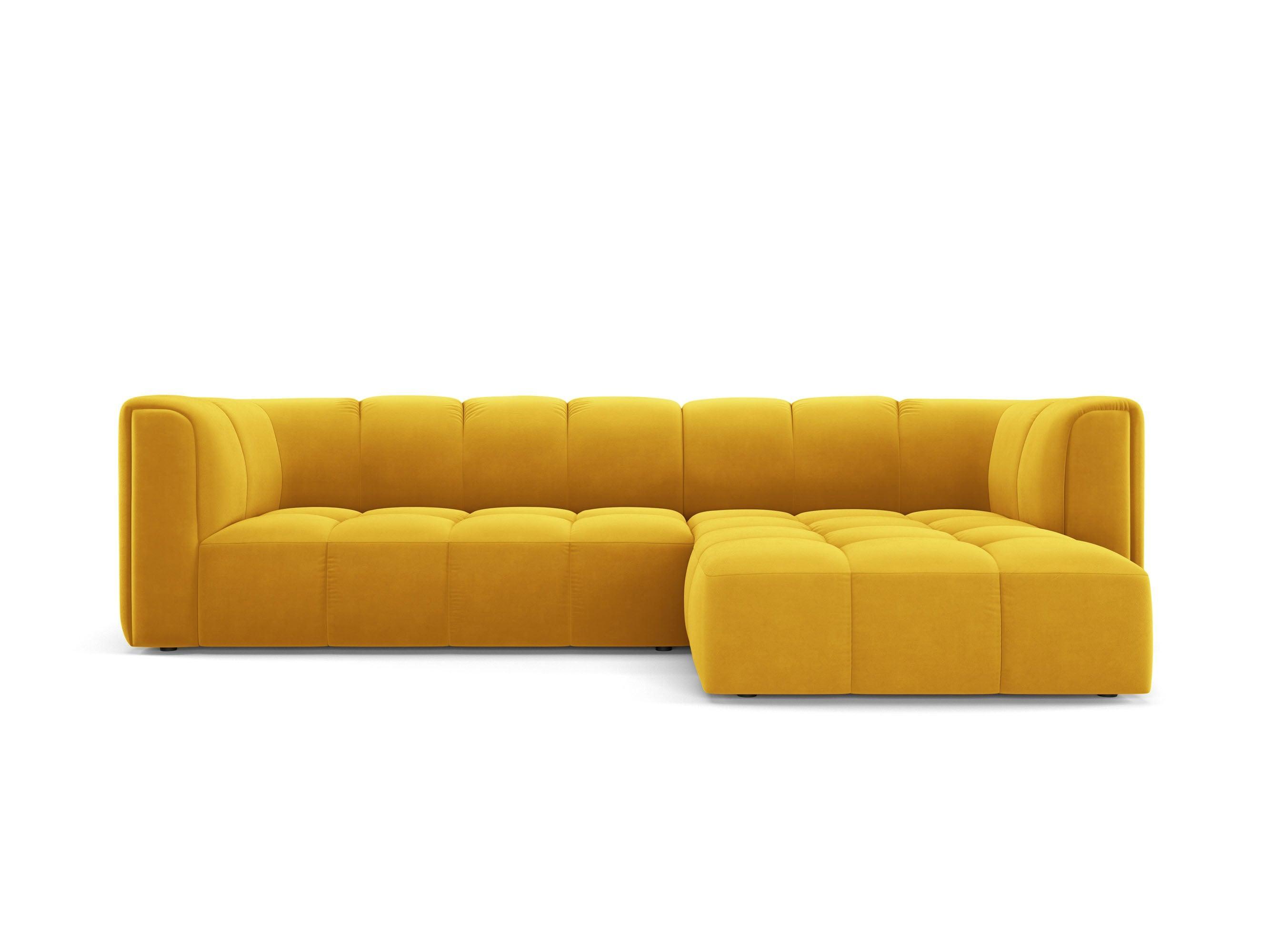 Velvet corner 3 seater right side FRANCESCA yellow Milo Casa Eye on Design