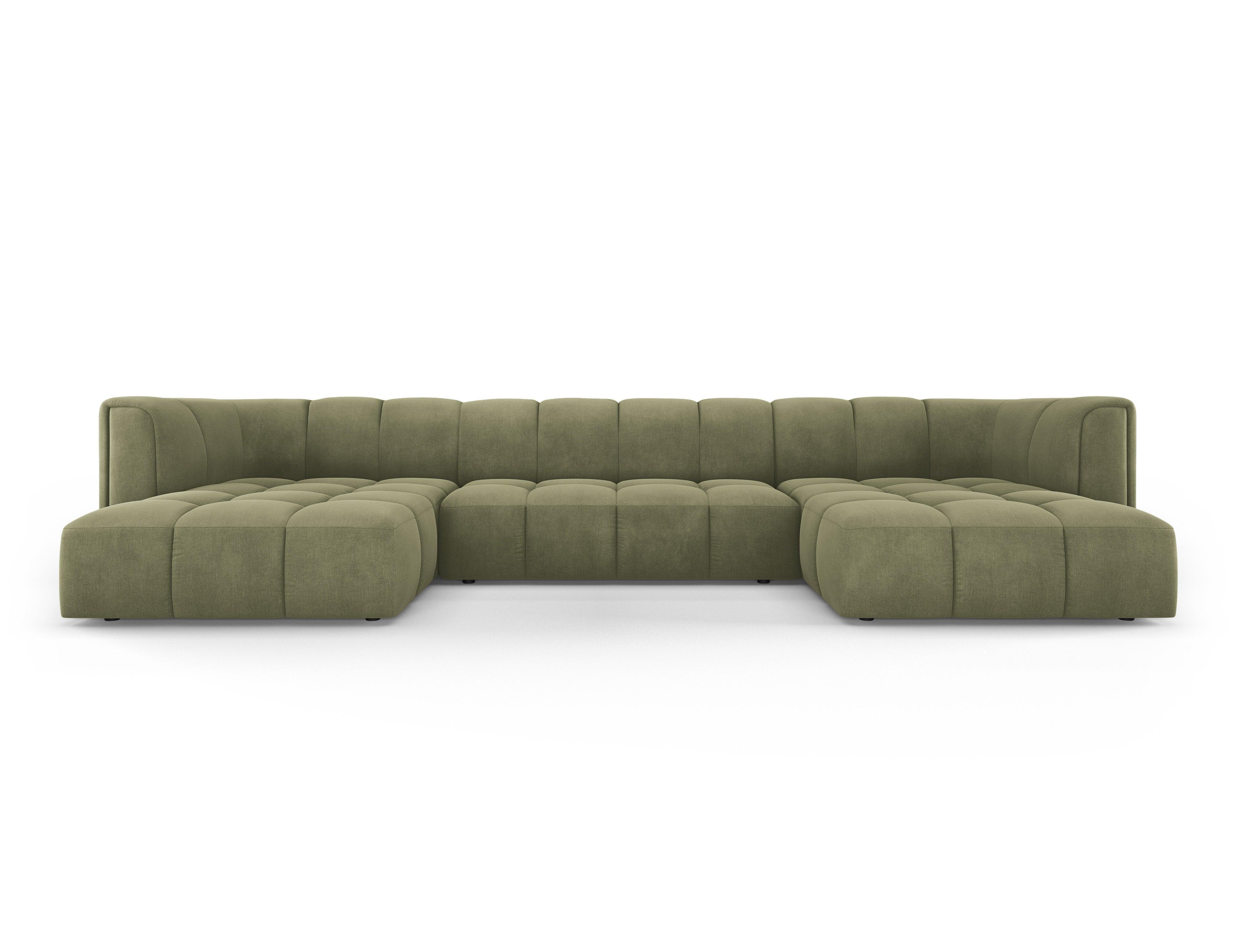 FRANCESCA panoramic sofa light green chenille Milo Casa Eye on Design