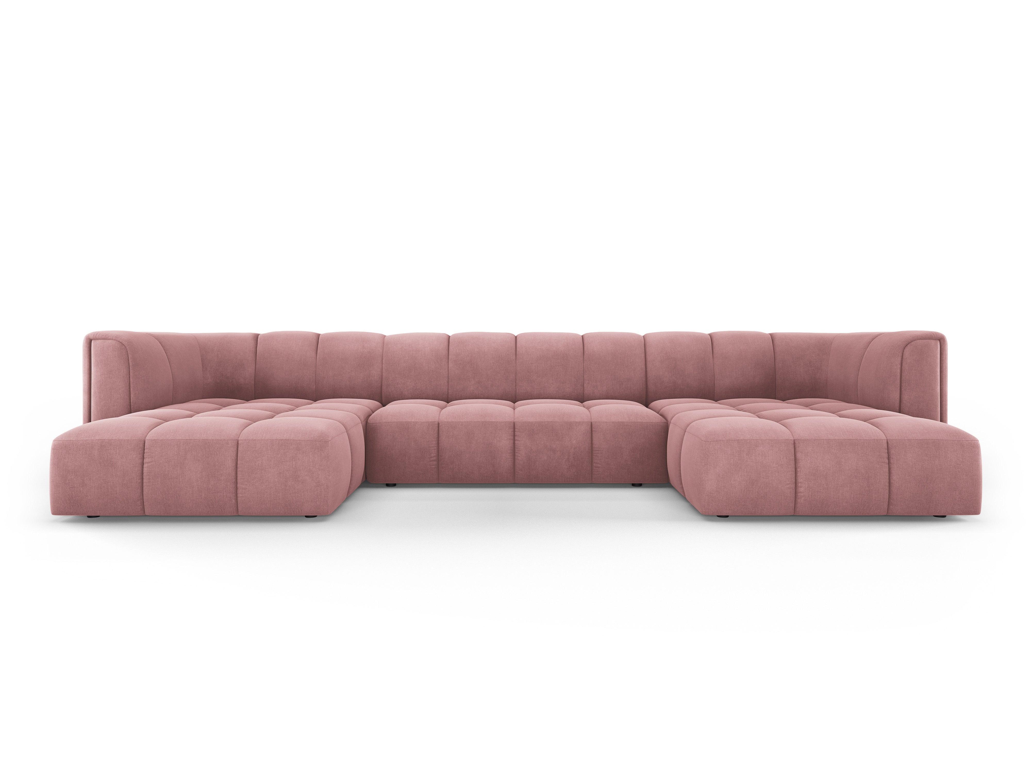 Panoramic sofa FRANCESCA pink chenille Milo Casa Eye on Design