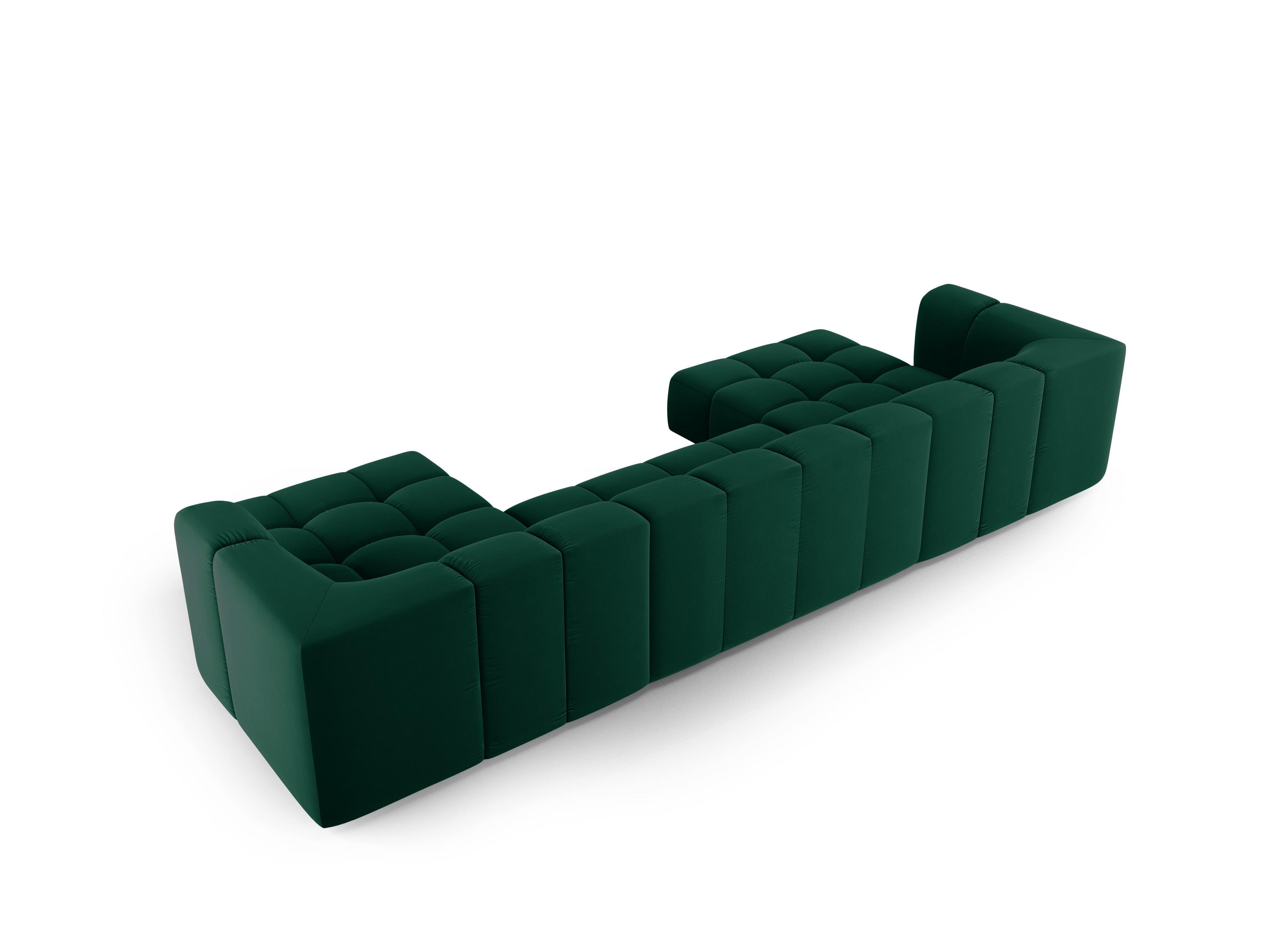 Panoramic velvet sofa FRANCESCA bottled green Milo Casa Eye on Design