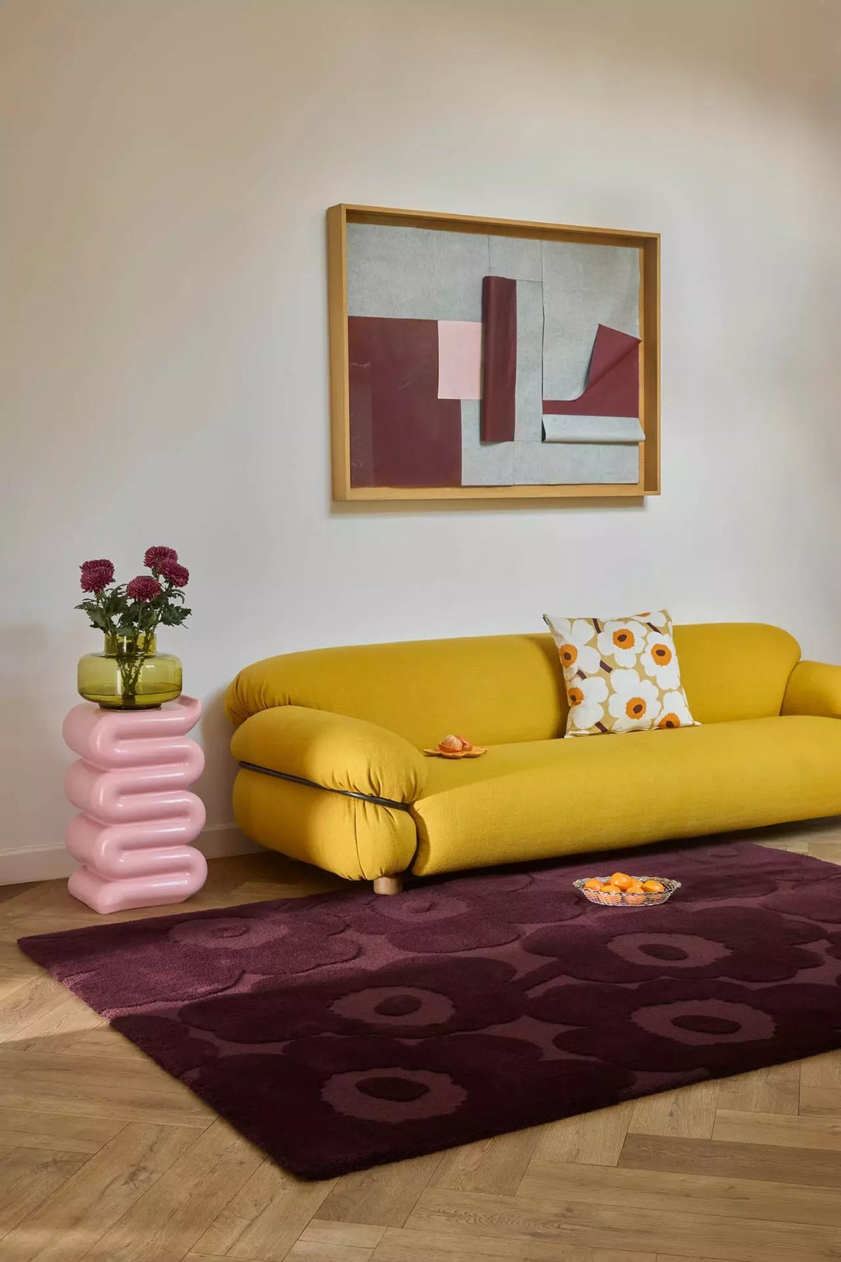 Vlněný koberec UNIKKO černo-burgundský