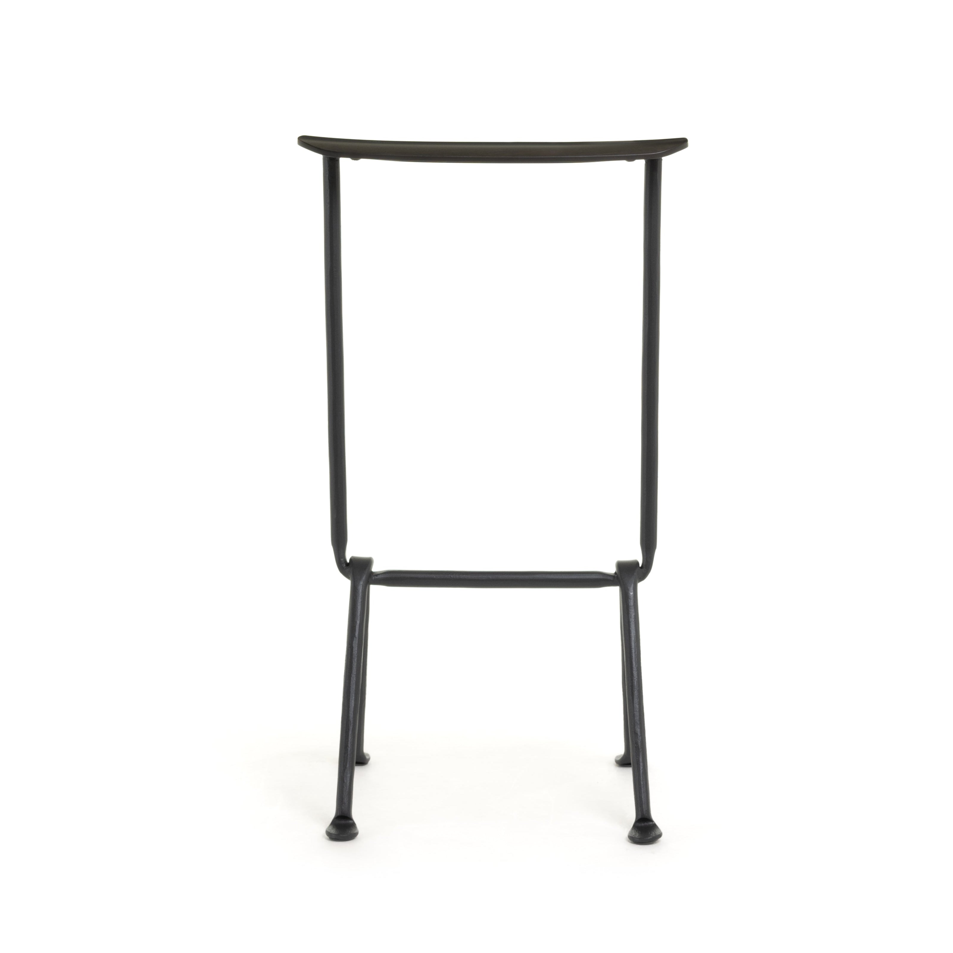 OFFICINA bar stool with anthracite base and black beech seat