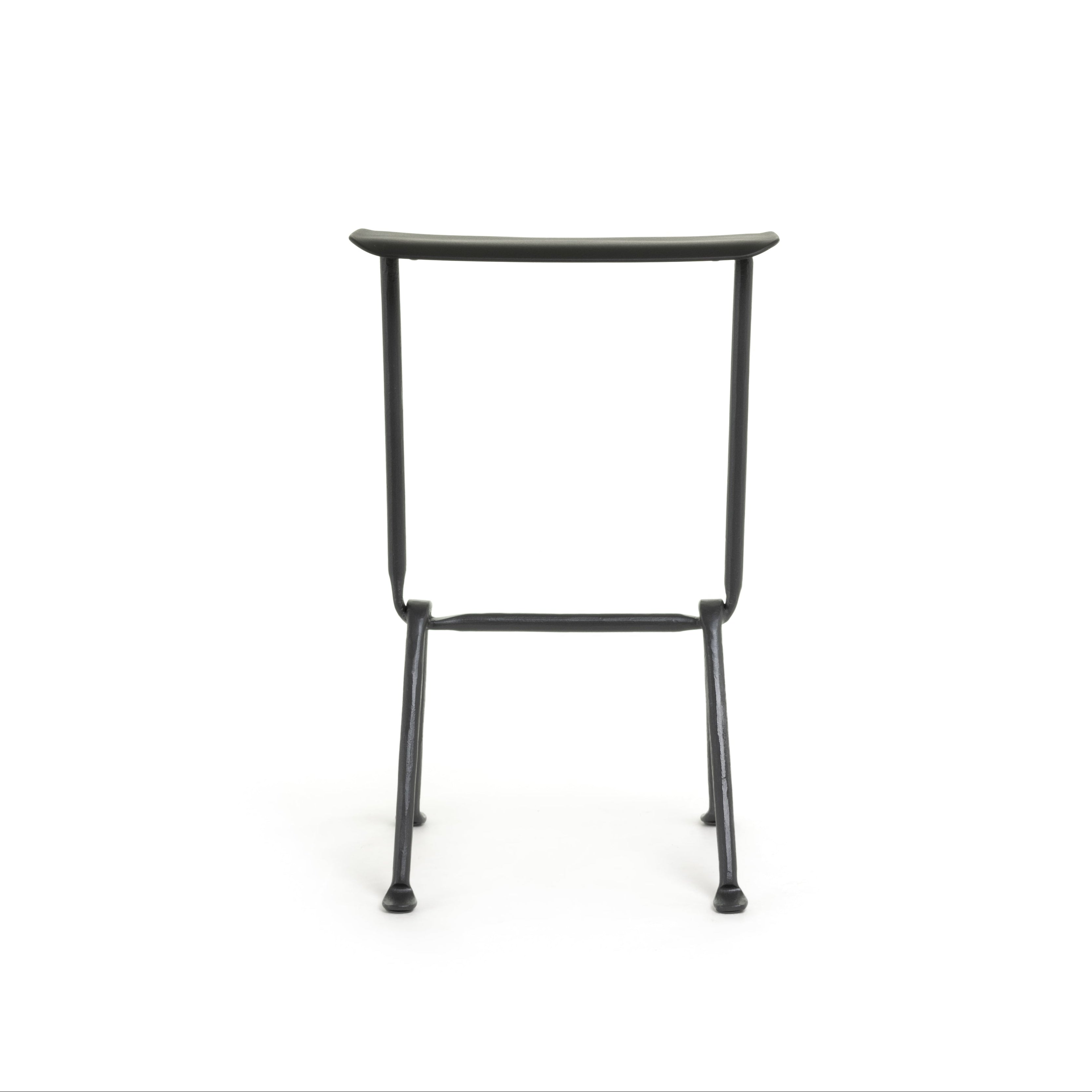 OFFICINA bar stool with anthracite base and black seat