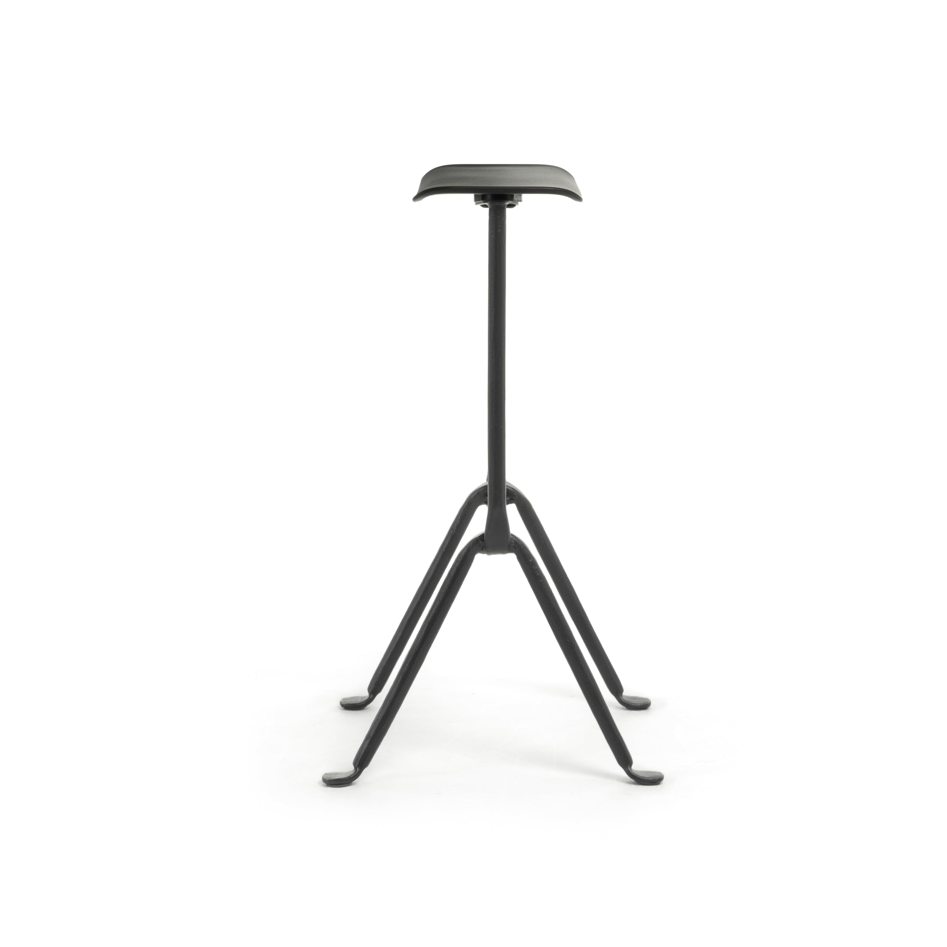 OFFICINA bar stool with anthracite base and black seat