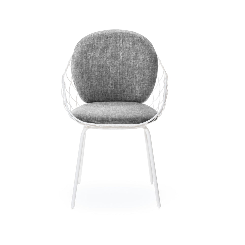 Záhradná stolička PIÑA šedá s bielym podstavcom
