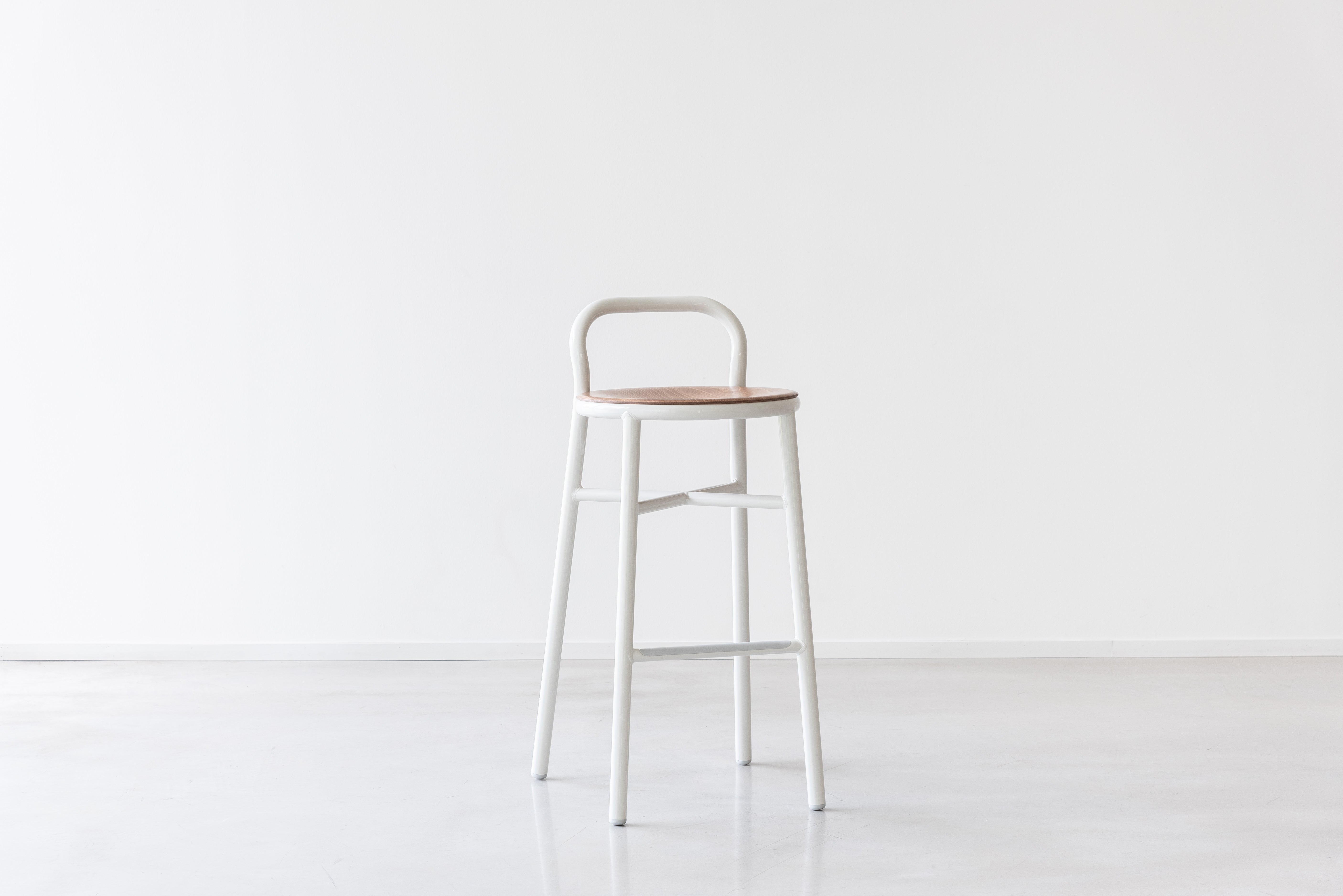 PIPE stool in light beech wood