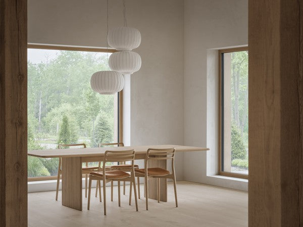 CABIN Chair in Caramel Leather with Light Oak Base