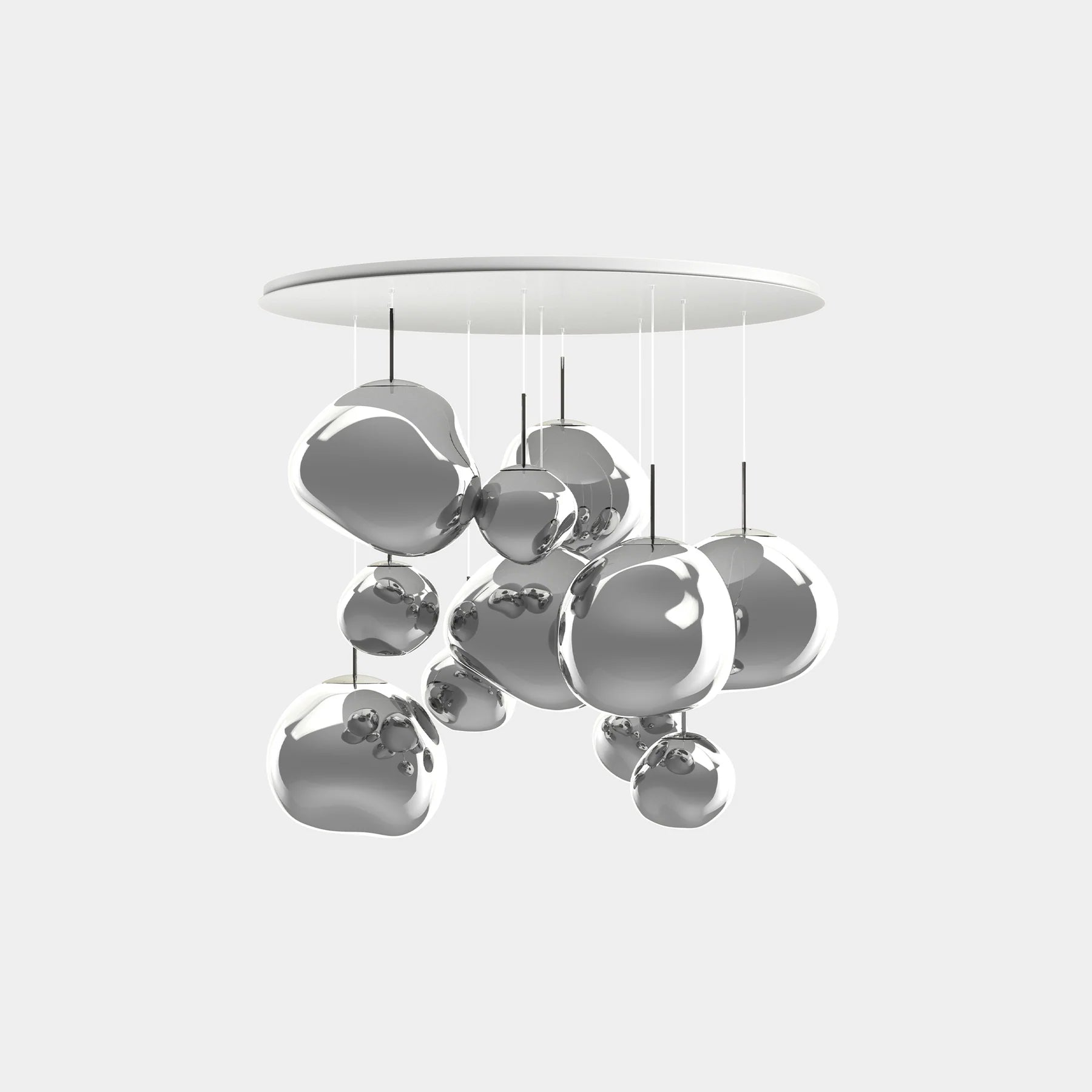 Stropná lampa MELT MEGA strieborná