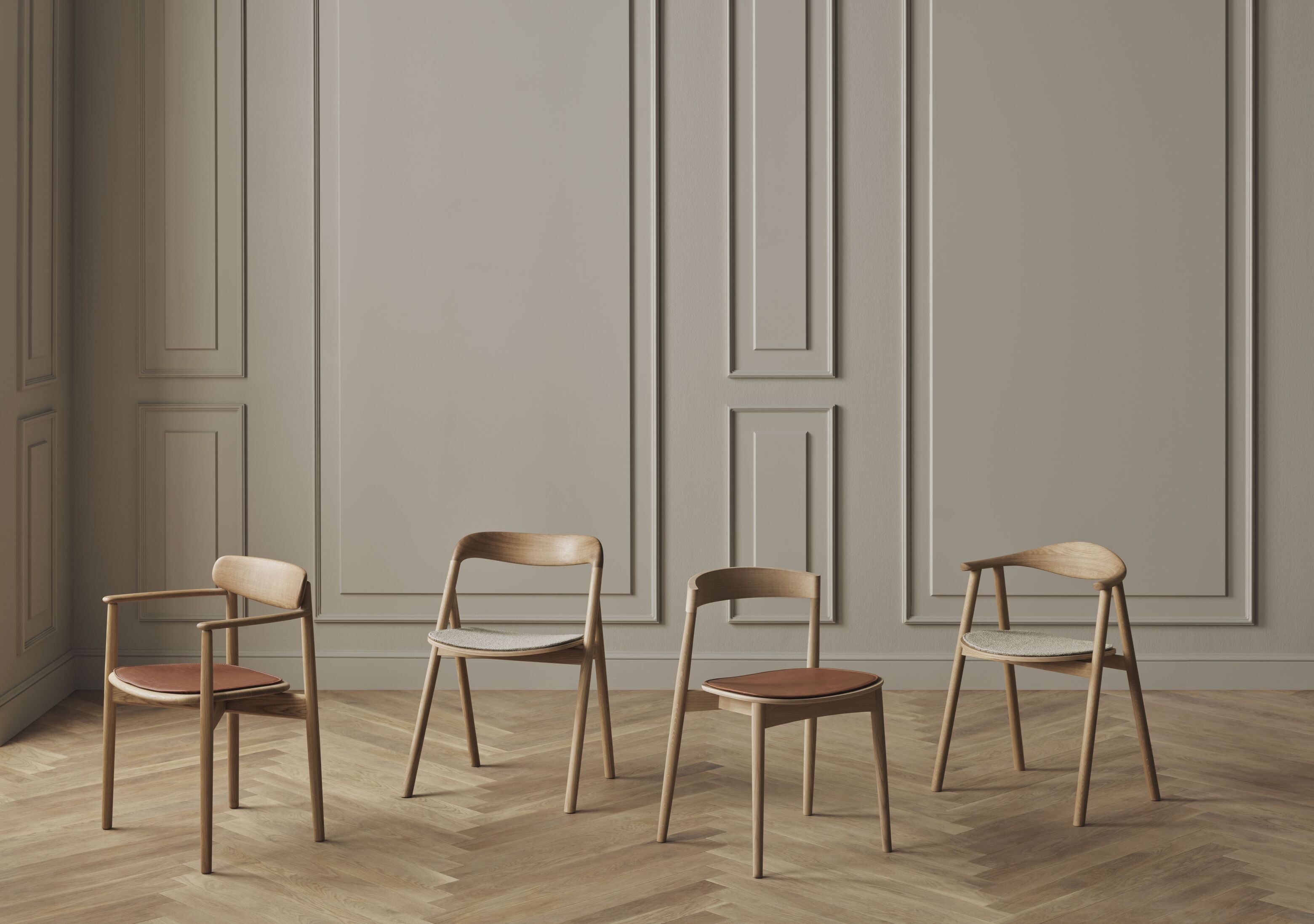 Stolička KITE krémová dubové drevo