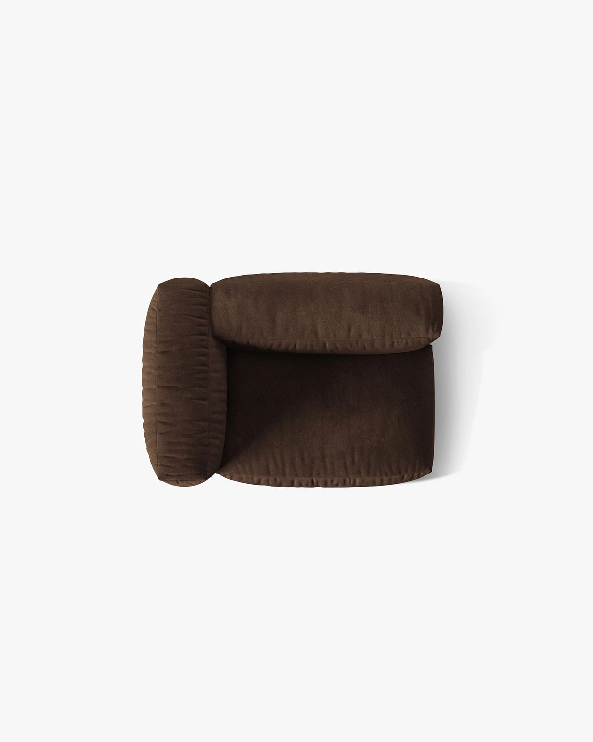 Sofa modulárna zamatová MARTINA - modul ľavostranný čokoládový