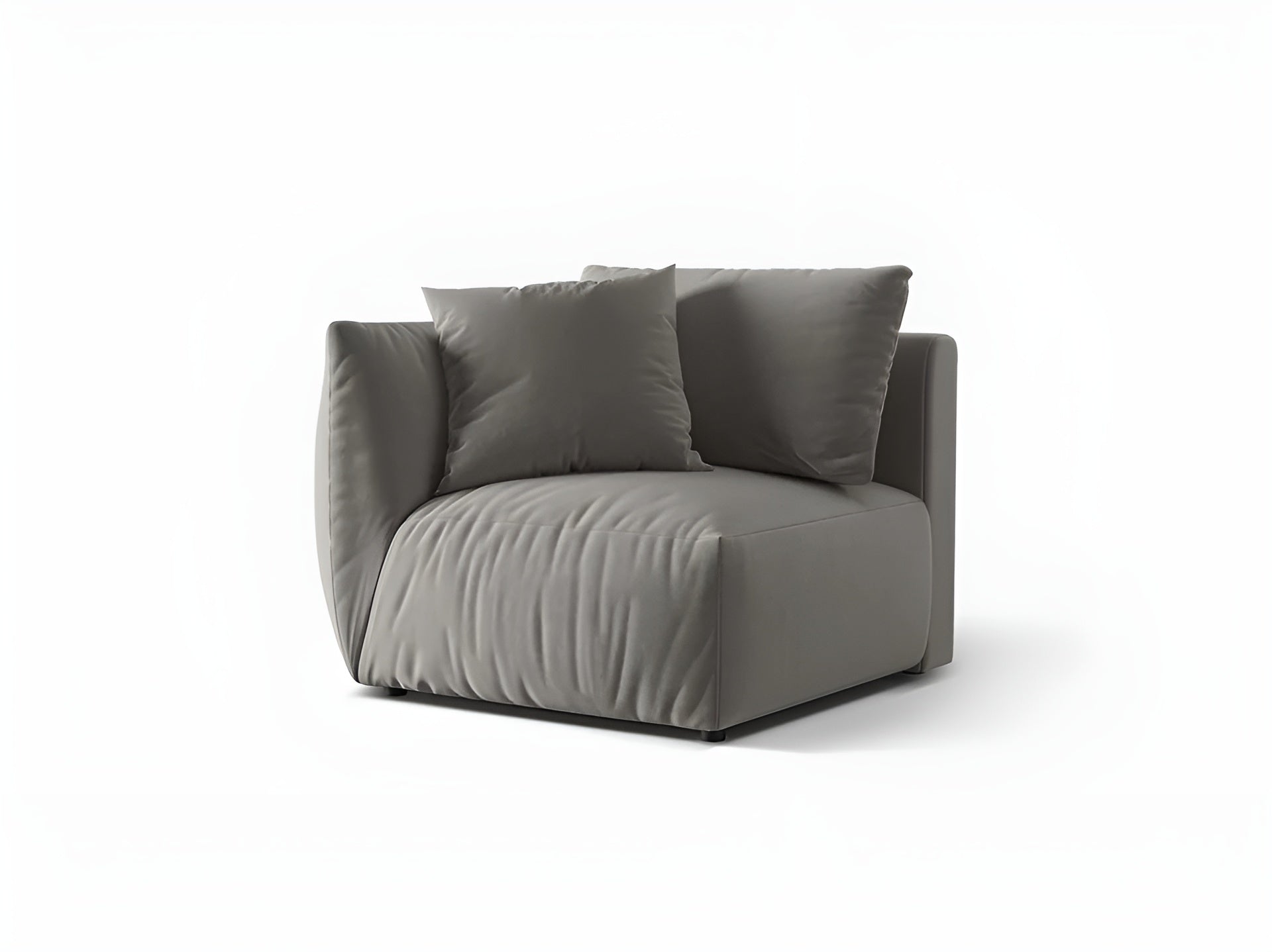 CHRIS Velvet Modular Sofa - Left Element Gray