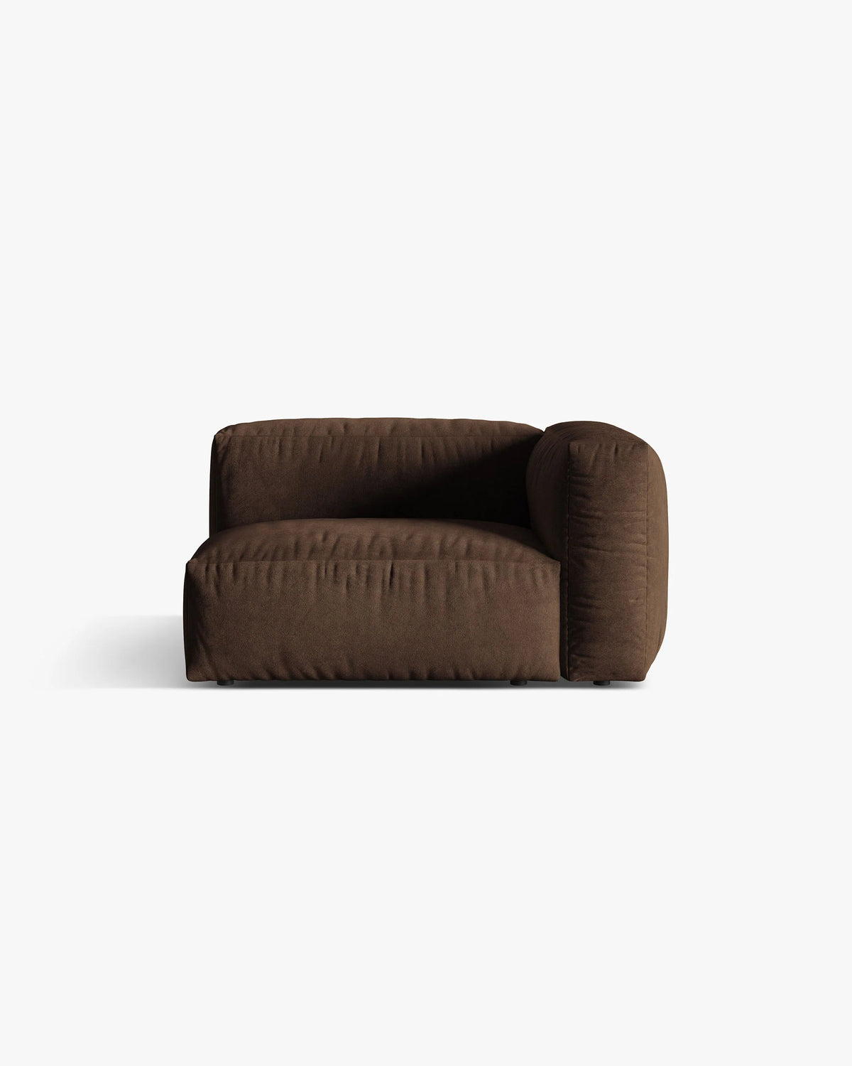 Sofa modulárna zamatová MARTINA - pravý modul čokoládový