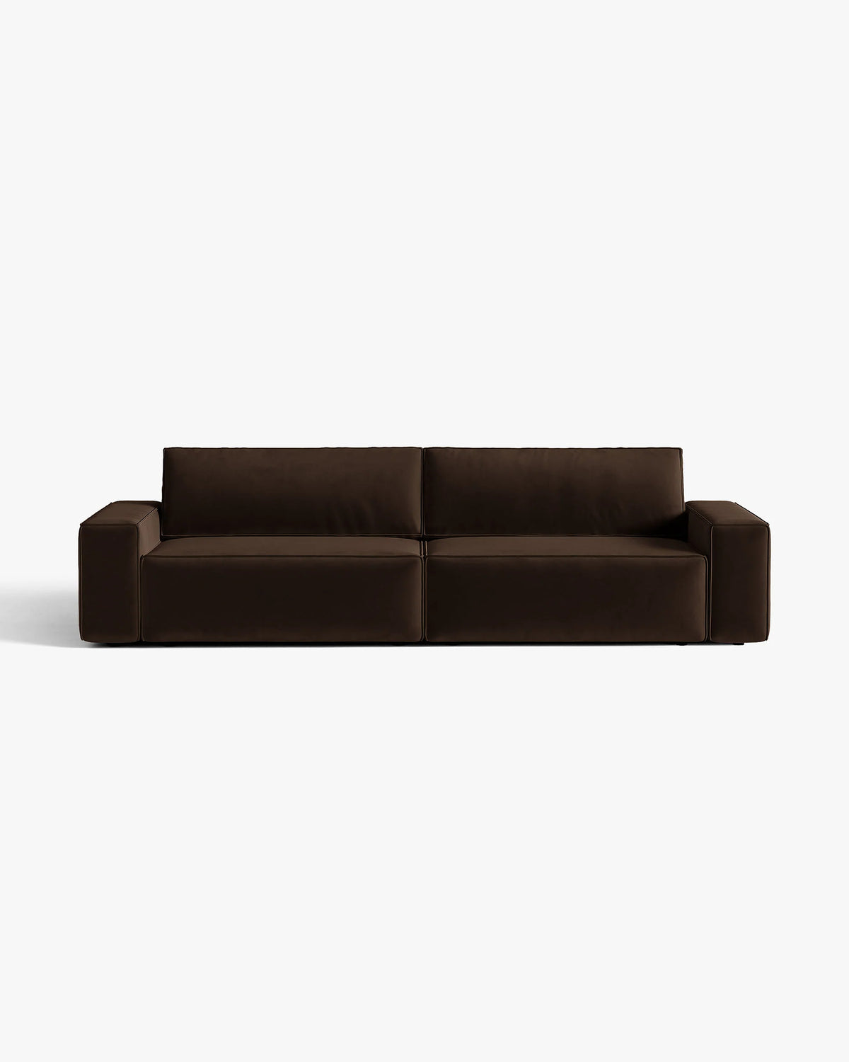 Sofa z jemného zamatového materiálu pre 3 osoby s funkciou spania JODIE čokoládová