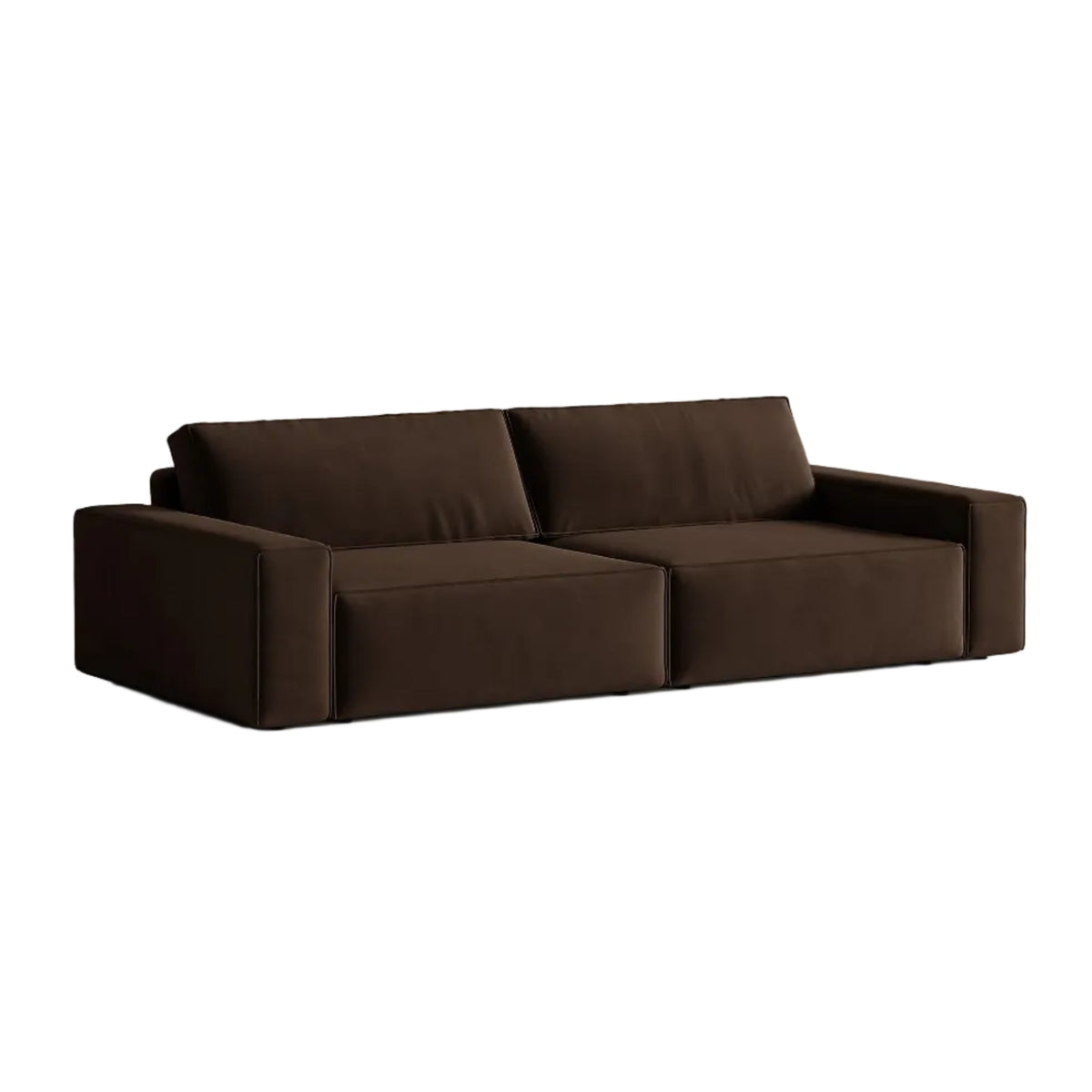 Sofa z jemného zamatového materiálu pre 3 osoby s funkciou spania JODIE čokoládová