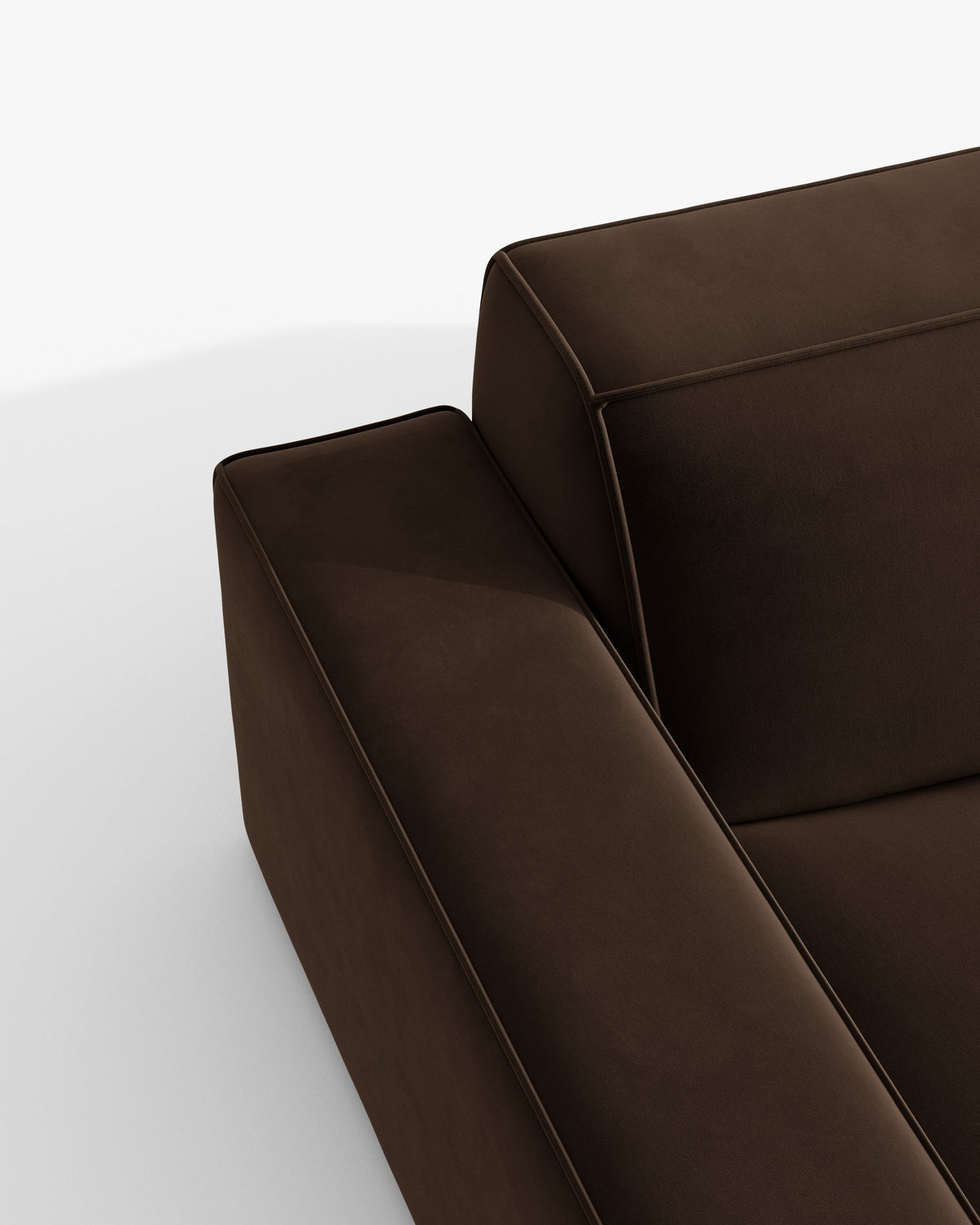 Sofa z jemného zamatového materiálu pre 3 osoby s funkciou spania JODIE čokoládová