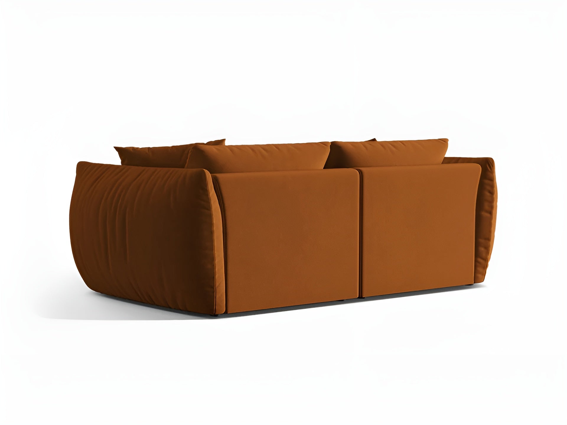 CHRIS terracotta 3-seater velvet sofa