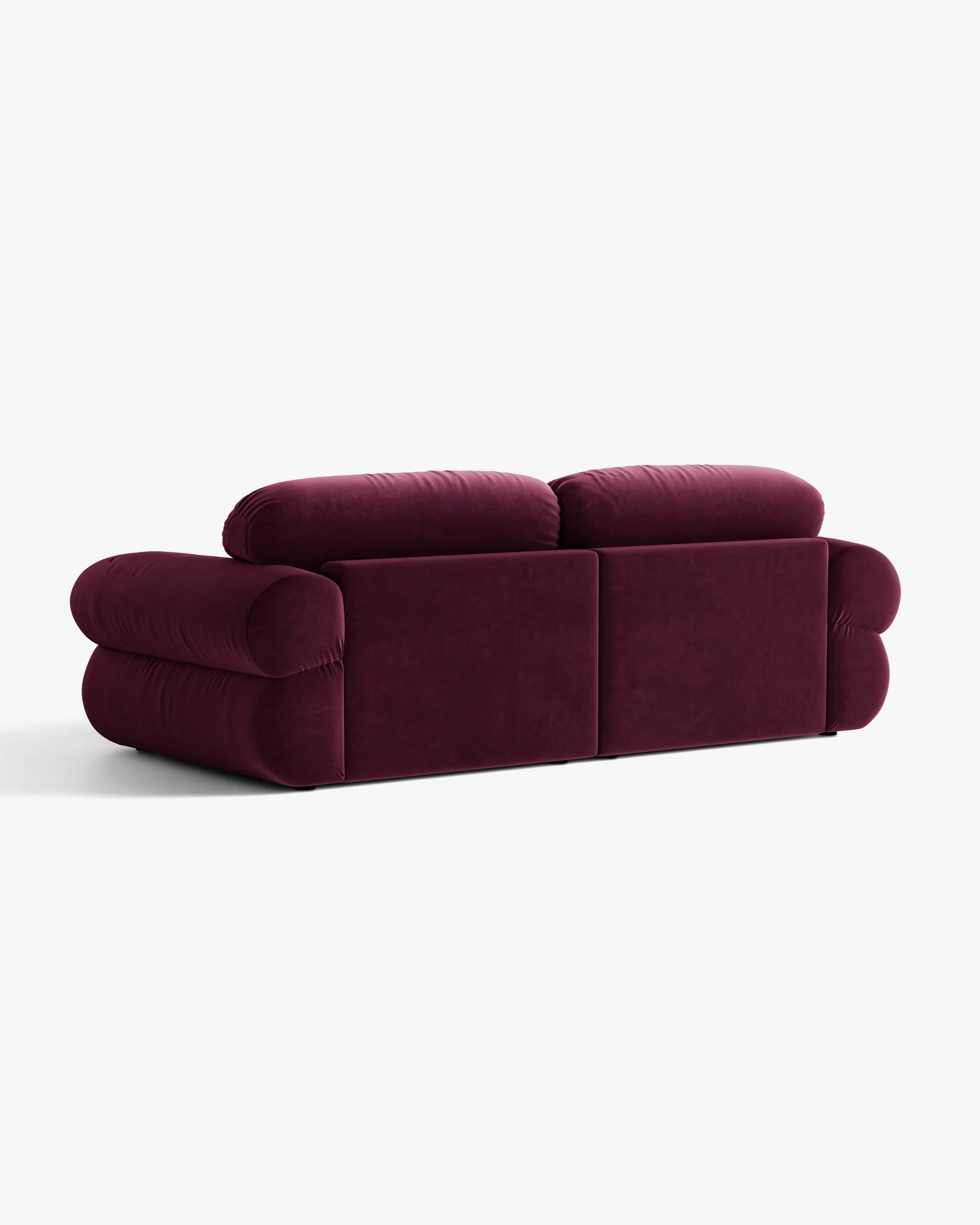 Sofa 3-osobová z aksamitného materiálu OPHELIA v burgundskej farbe