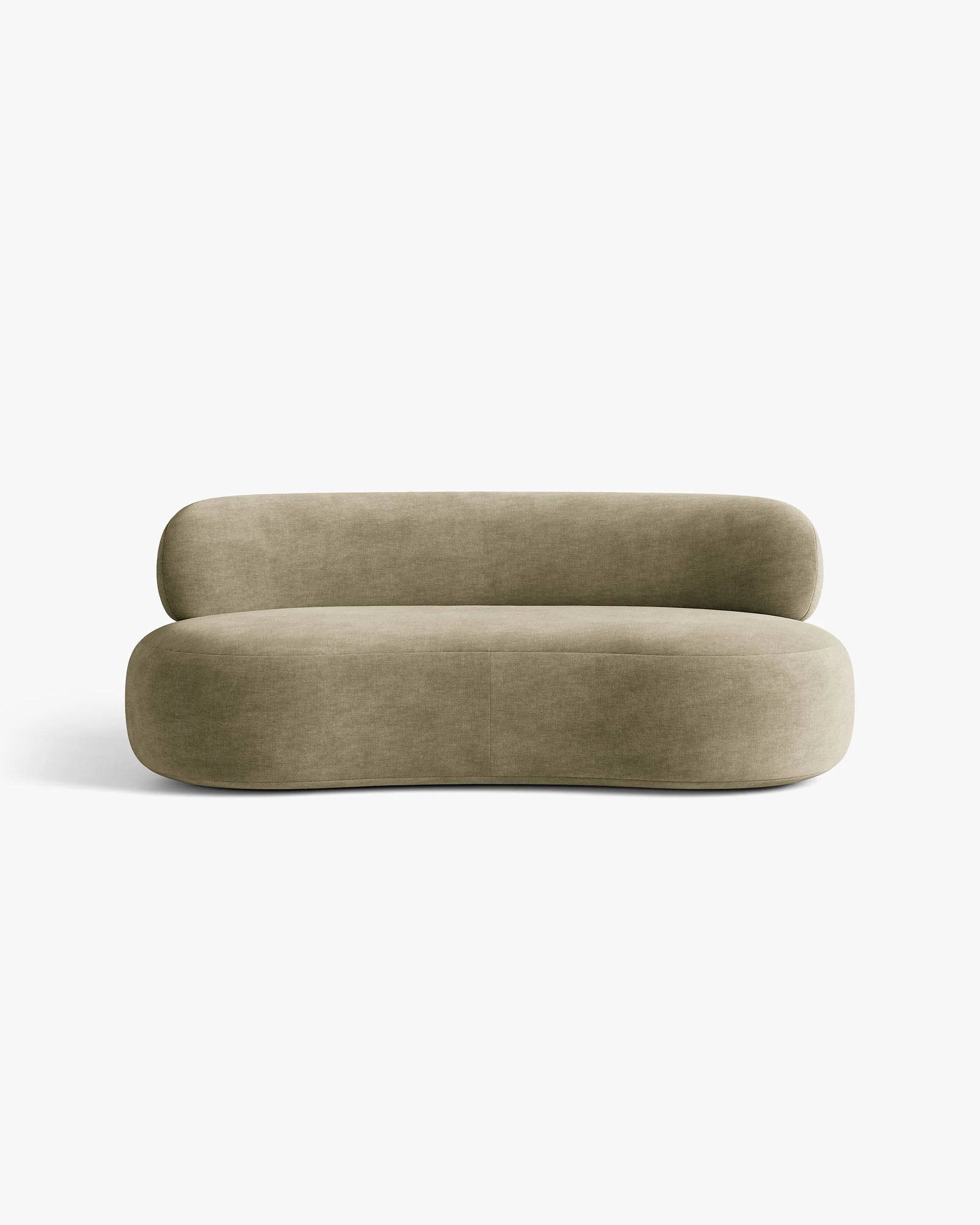 Sofa pre 3 osoby AURA v jasnej olivovej farbe z šenilovej tkaniny