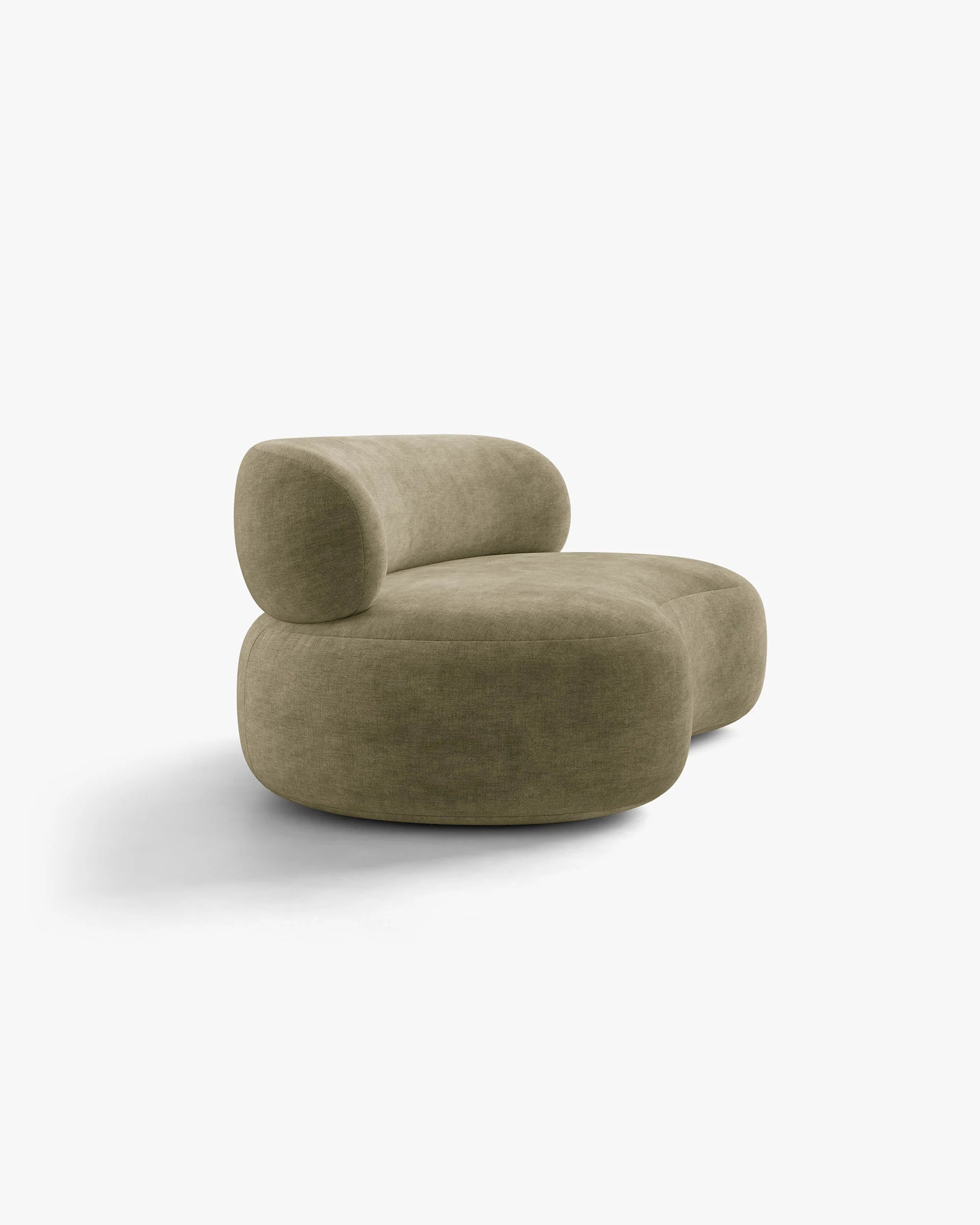Sofa pre 3 osoby AURA v jasnej olivovej farbe z šenilovej tkaniny