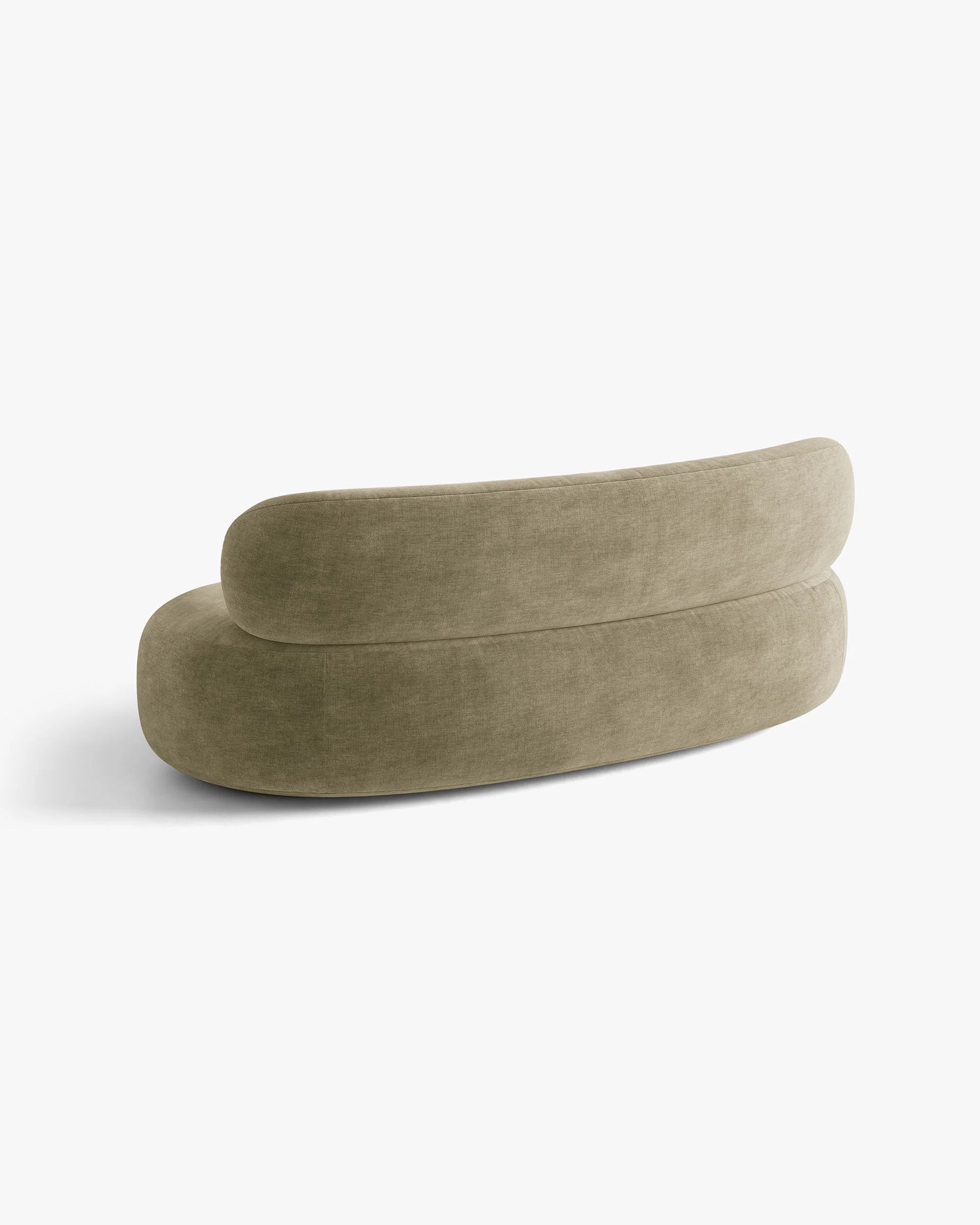 Sofa pre 3 osoby AURA v jasnej olivovej farbe z šenilovej tkaniny