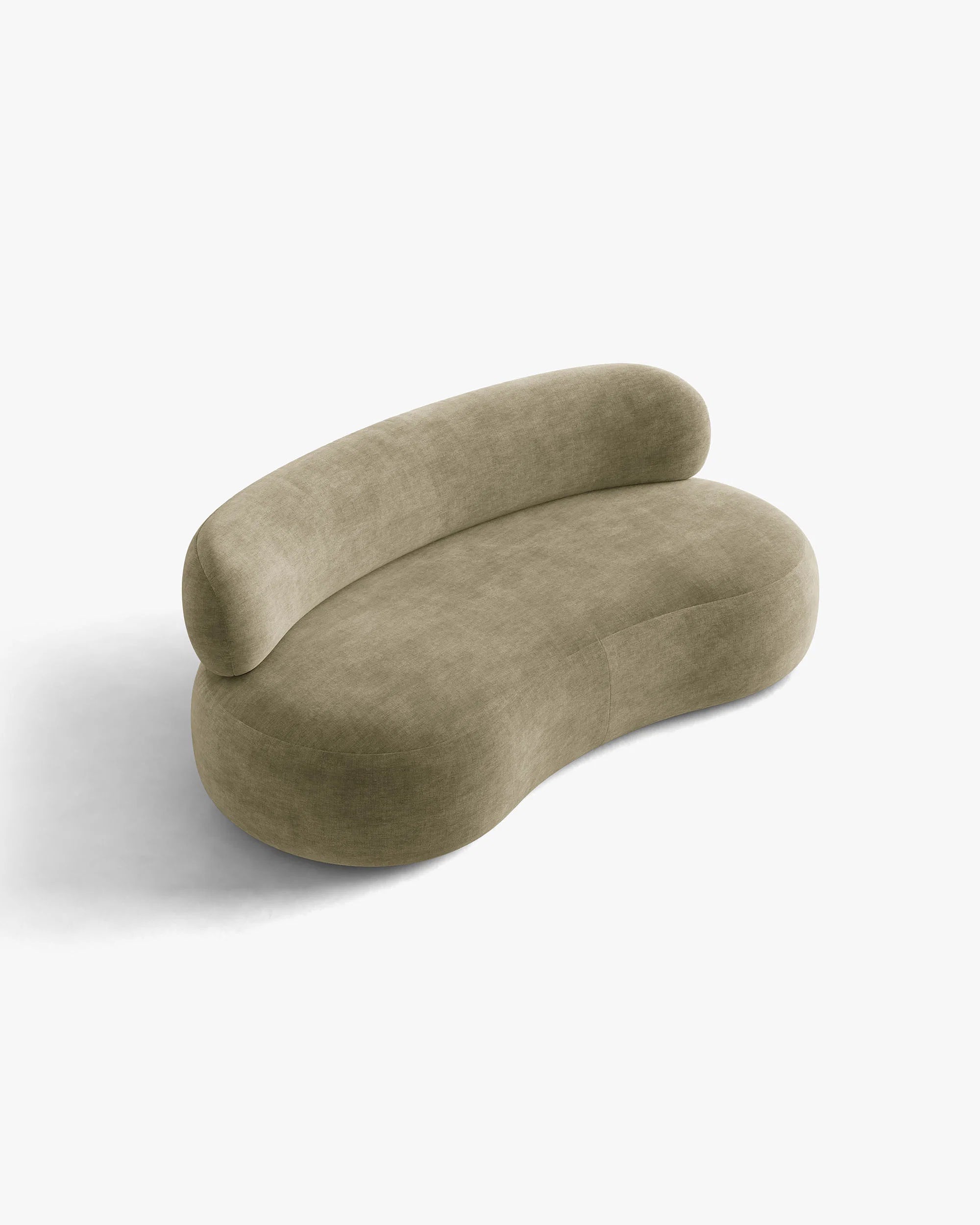 Sofa pre 3 osoby AURA v jasnej olivovej farbe z šenilovej tkaniny