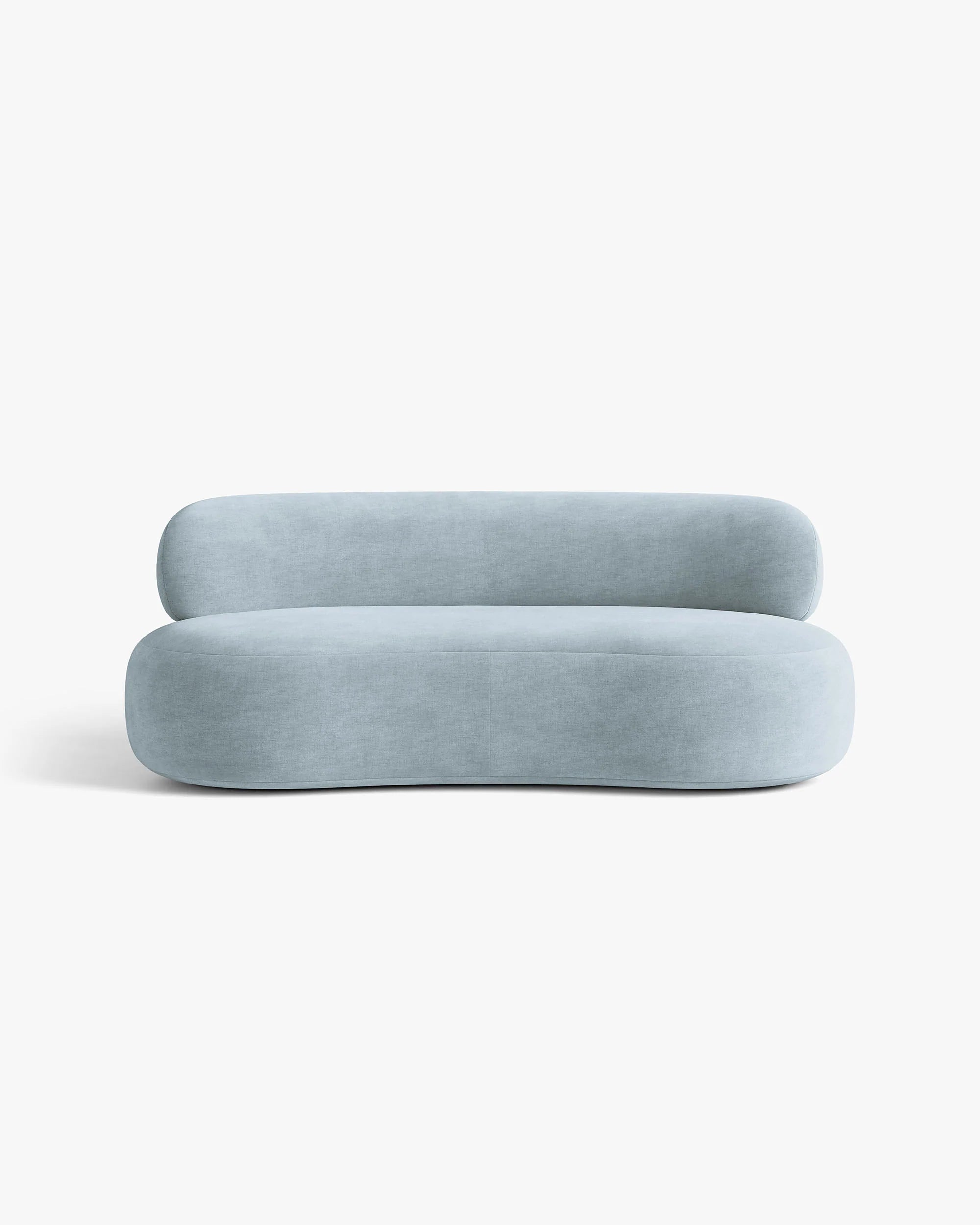 Sofa pre 3 osoby AURA v pastelovo modrom šenile