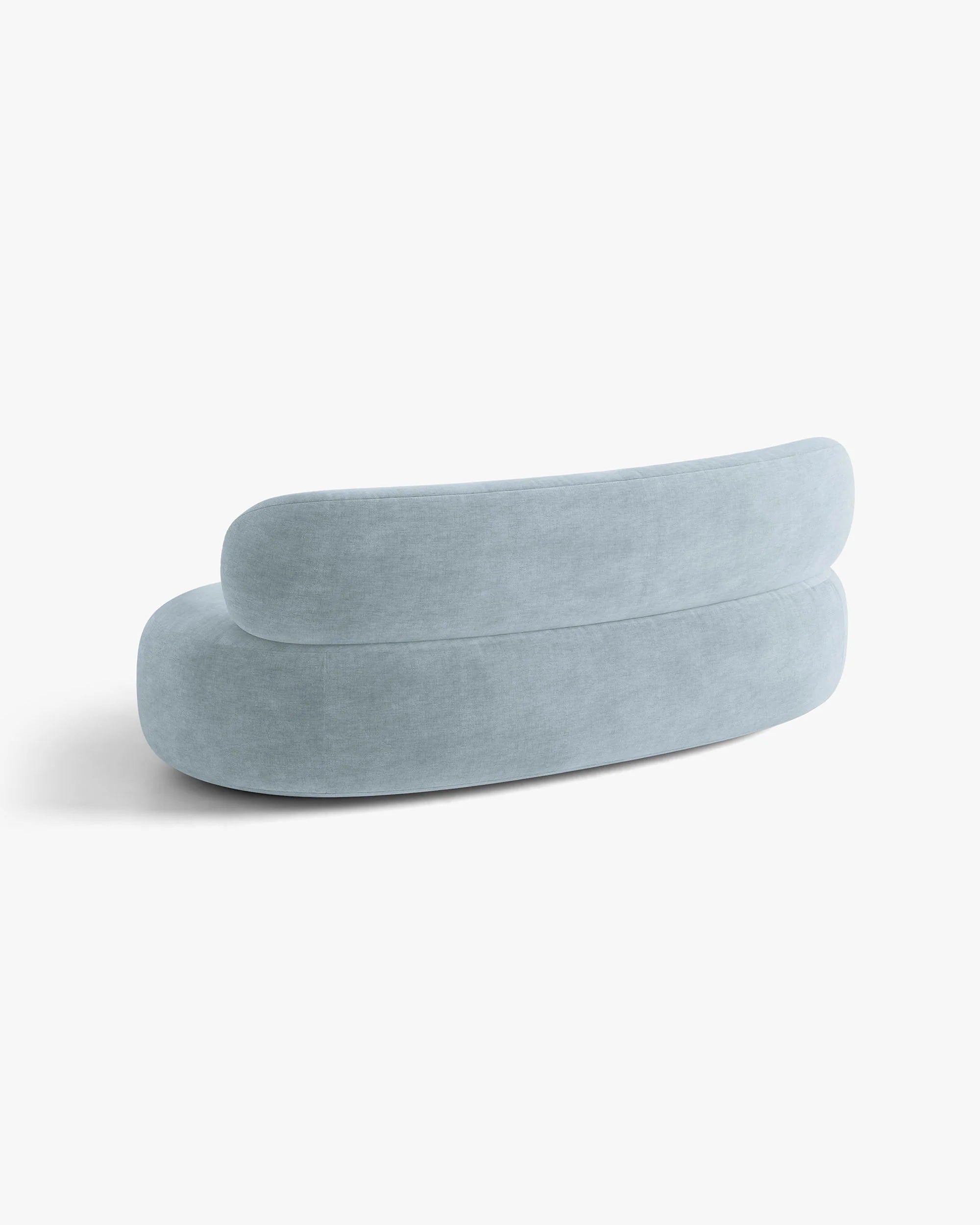 Sofa pre 3 osoby AURA v pastelovo modrom šenile