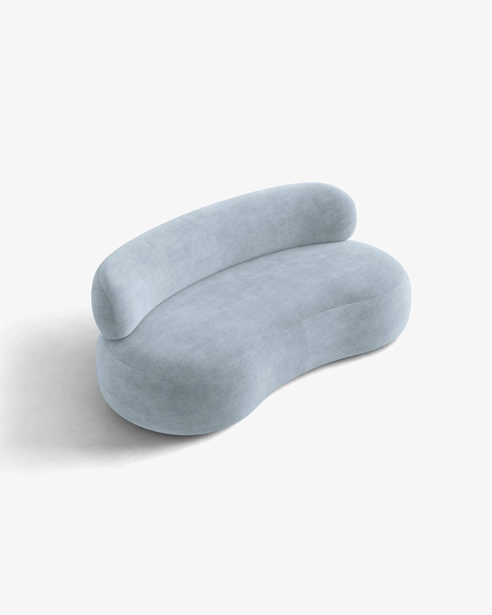 Sofa pre 3 osoby AURA v pastelovo modrom šenile