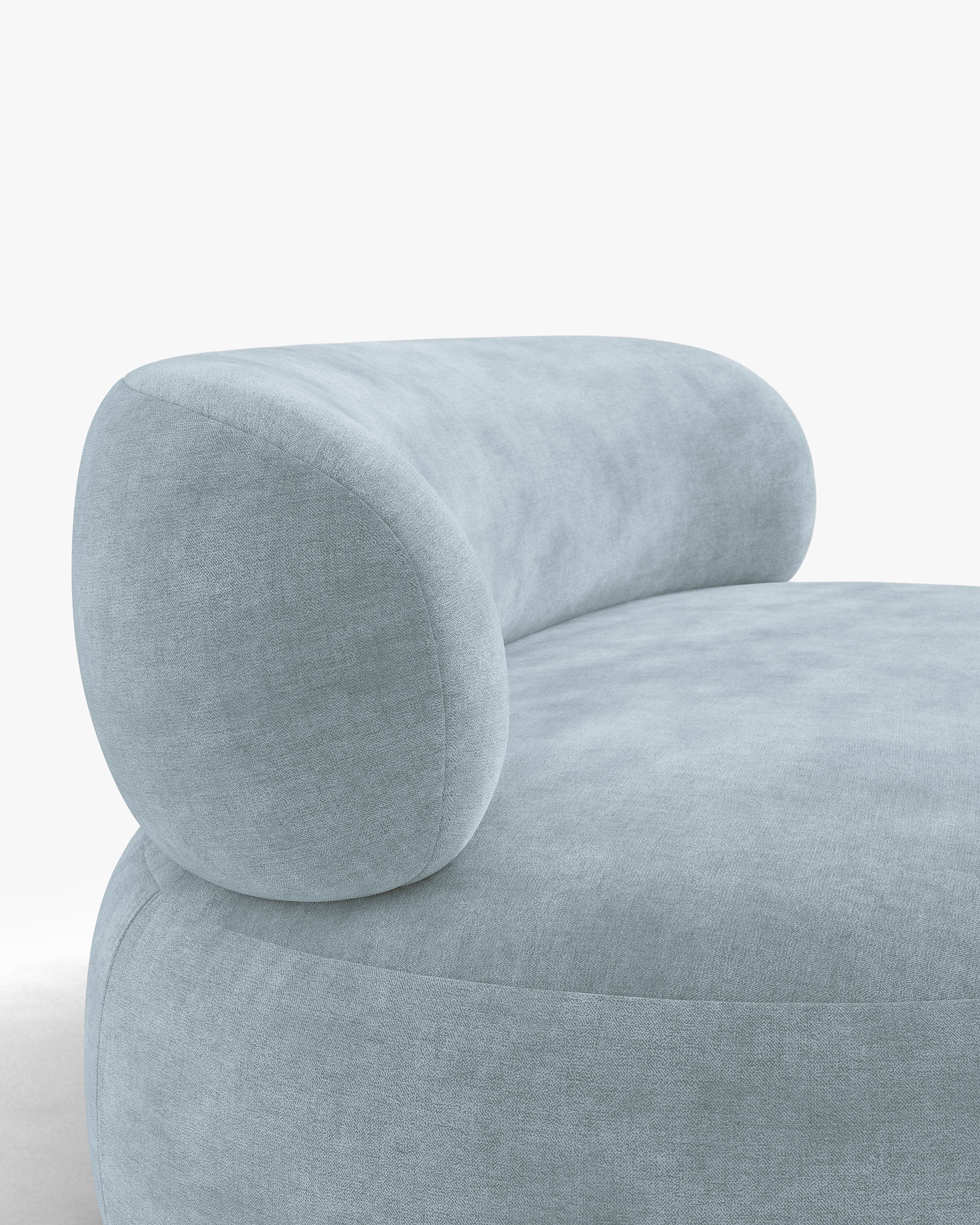 Sofa pre 3 osoby AURA v pastelovo modrom šenile