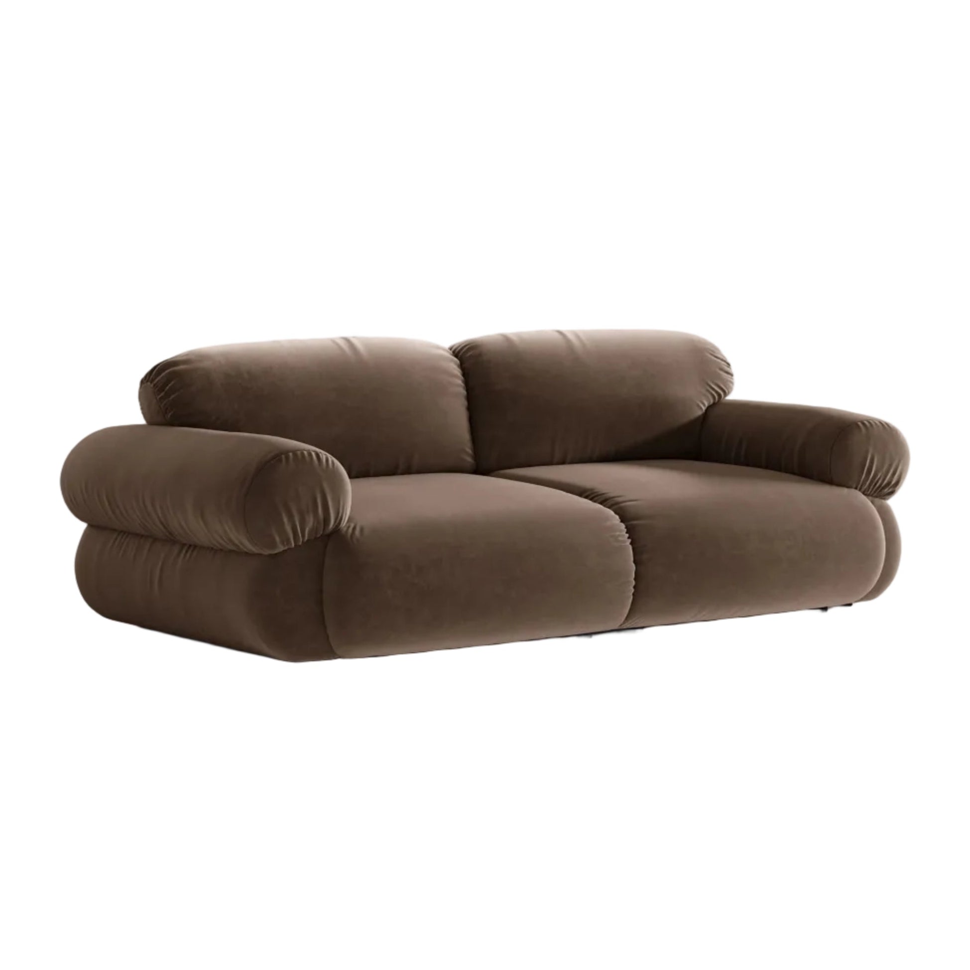 Sofa 3-osobová z aksamitom OPHELIA v čokoládovej farbe