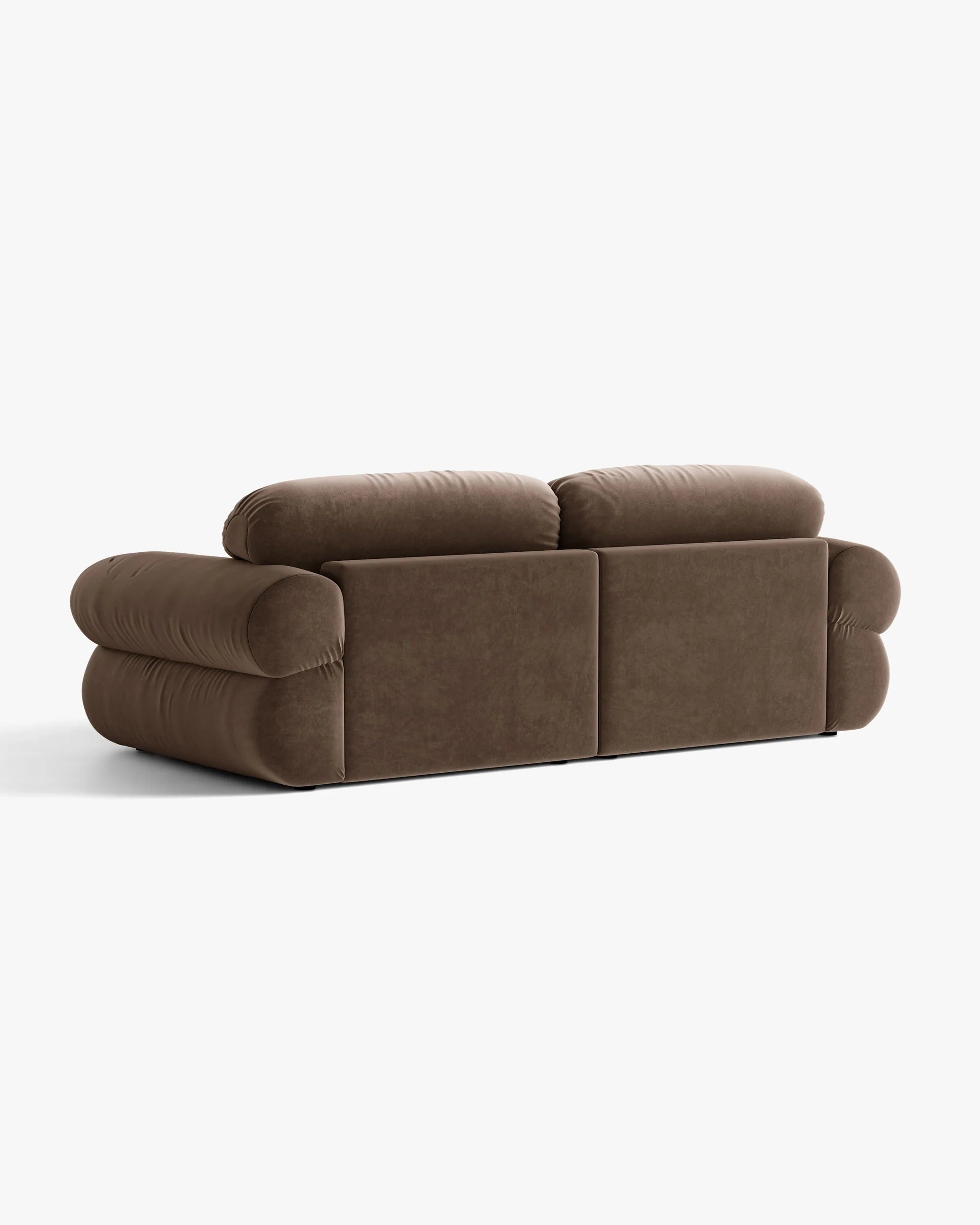 Sofa 3-osobová z aksamitom OPHELIA v čokoládovej farbe