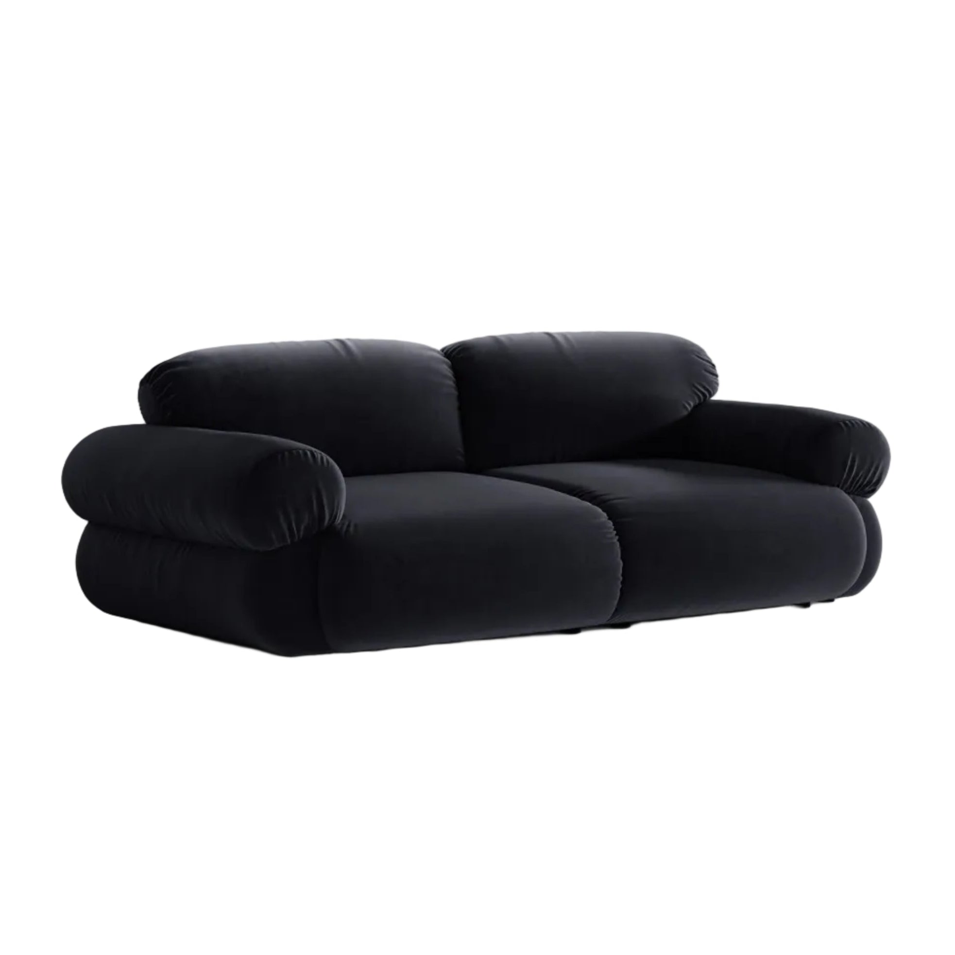 Sofa pre 3 osoby z aksamitom OPHELIA v kráľovskej modrej
