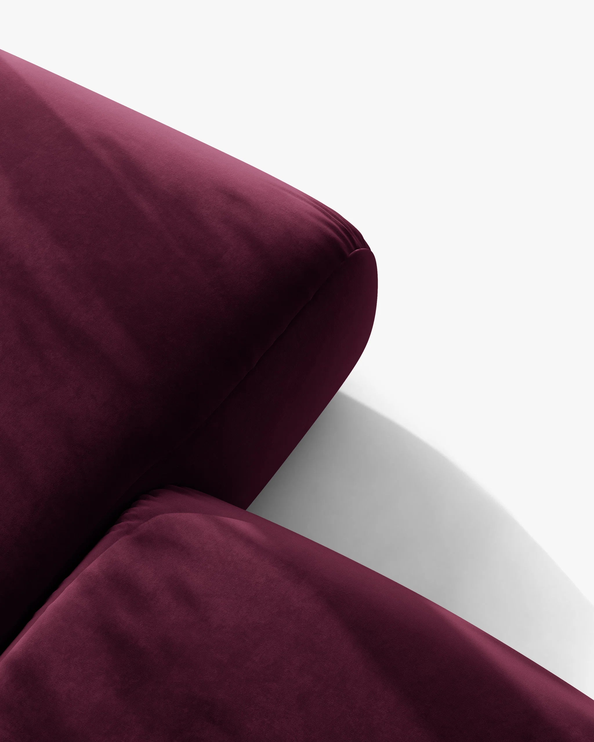 Sofa pre 4 osoby, zamatová OPHELIA v burgundskej farbe