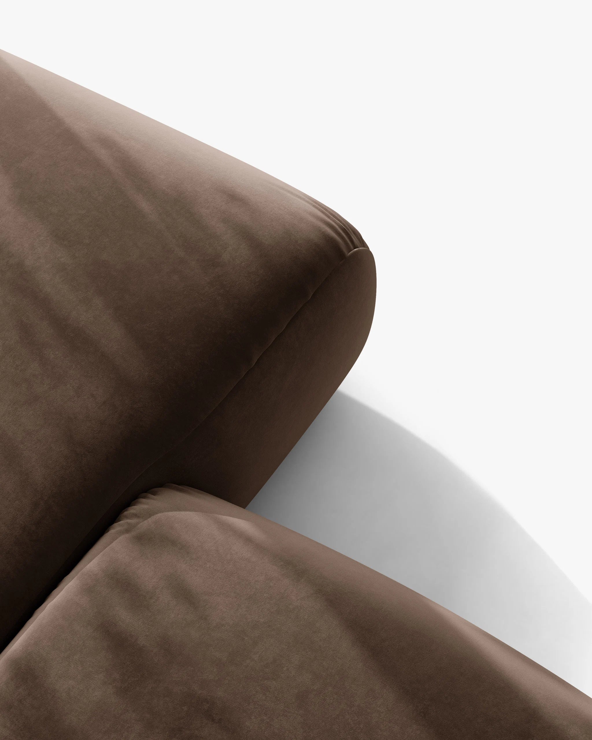 Sofa pre 4 osoby z aksamitom OPHELIA v čokoládovej farbe