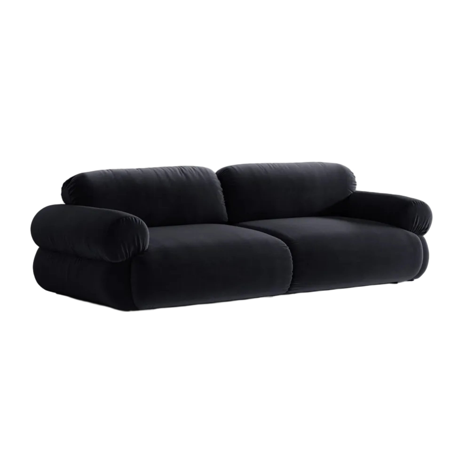 Sofa pre 4 osoby z aksamitom OPHELIA v kráľovskej modrej farbe