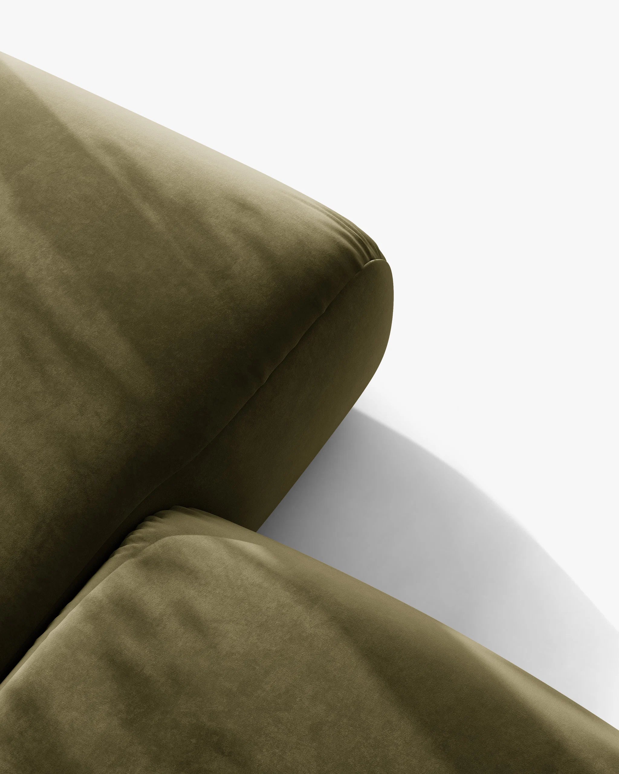 Sofa pre 4 osoby z aksamitom OPHELIA v olivovej farbe