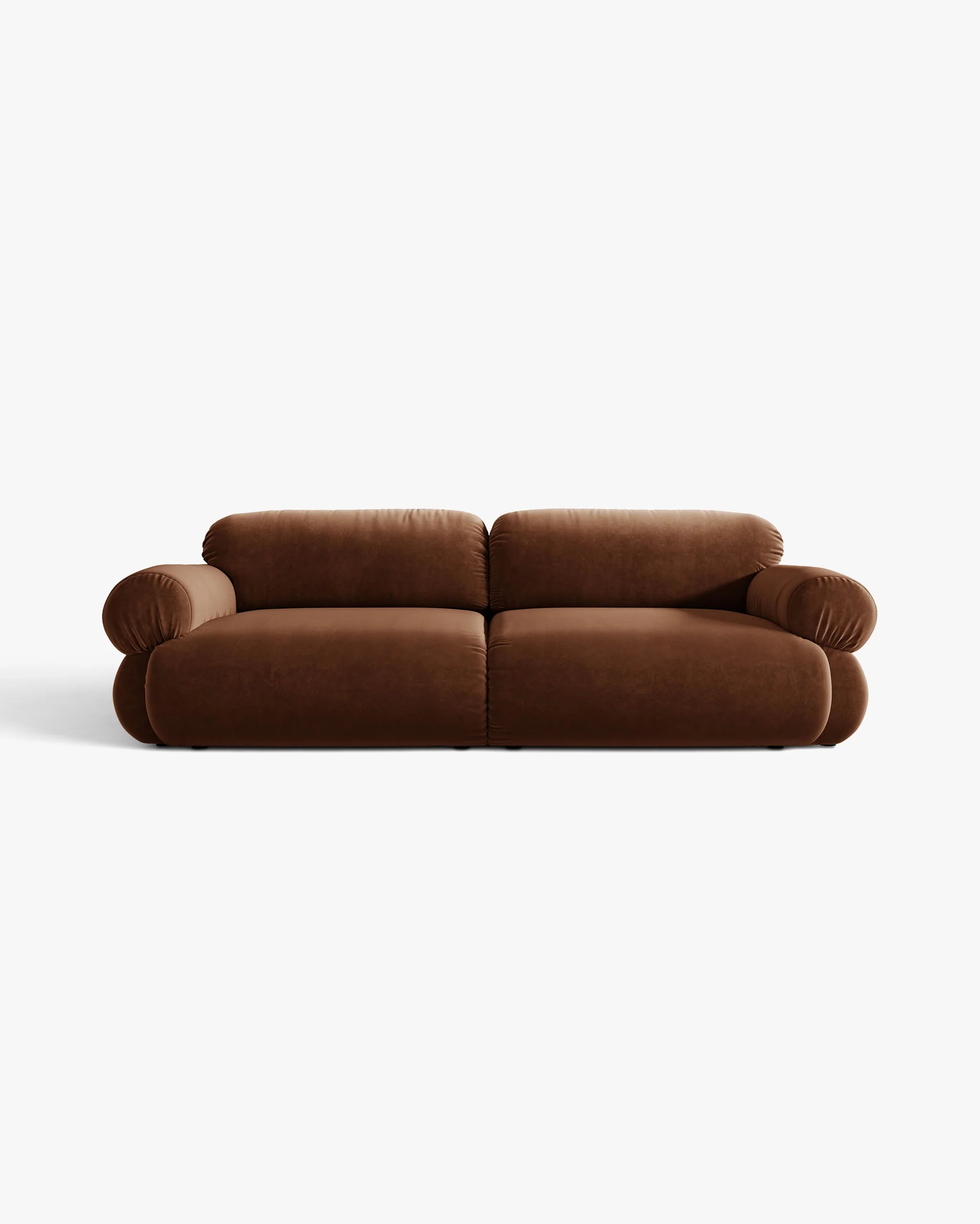 Sofa pre 4 osoby, zamatová OPHELIA, hnedá