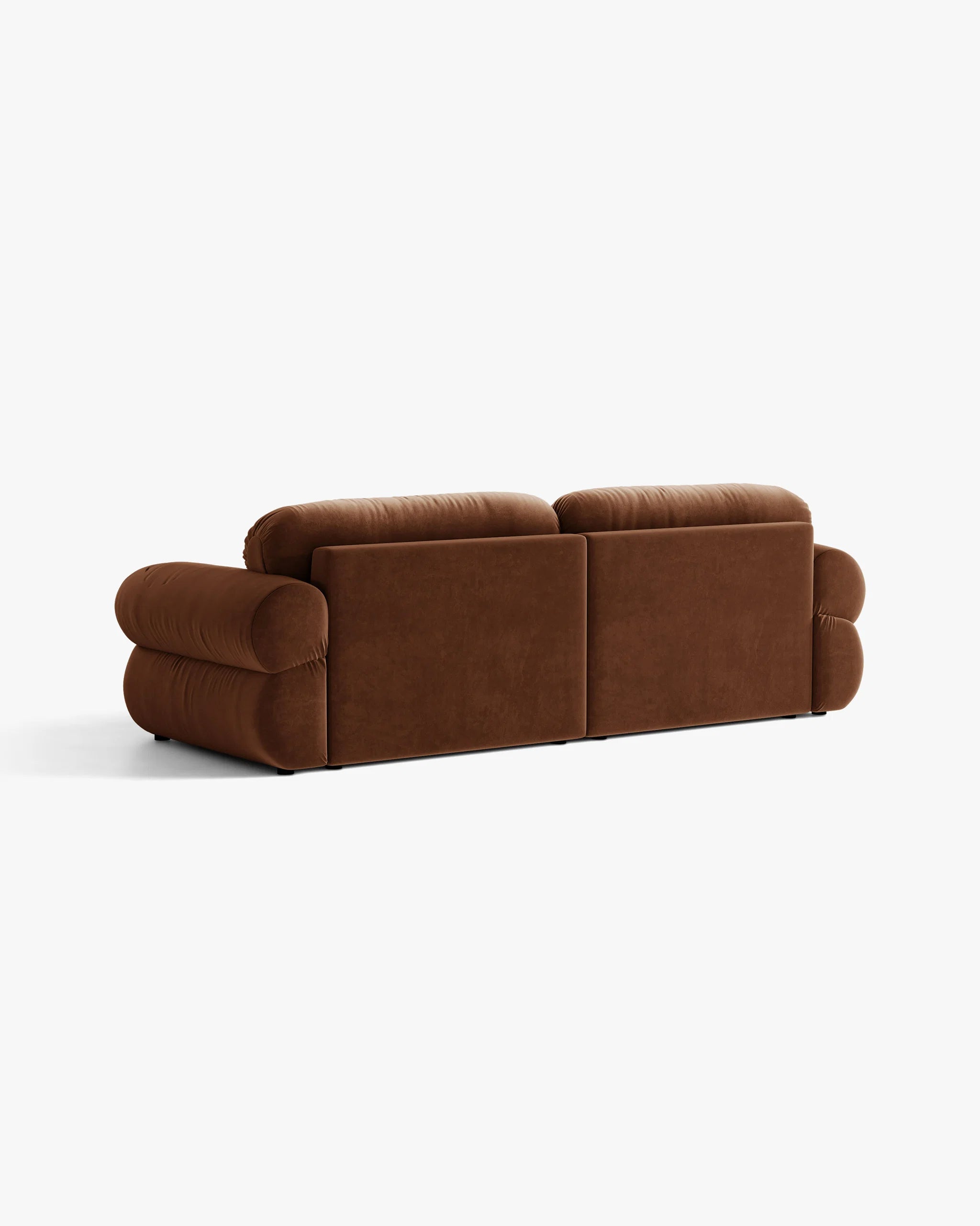 Sofa pre 4 osoby, zamatová OPHELIA, hnedá