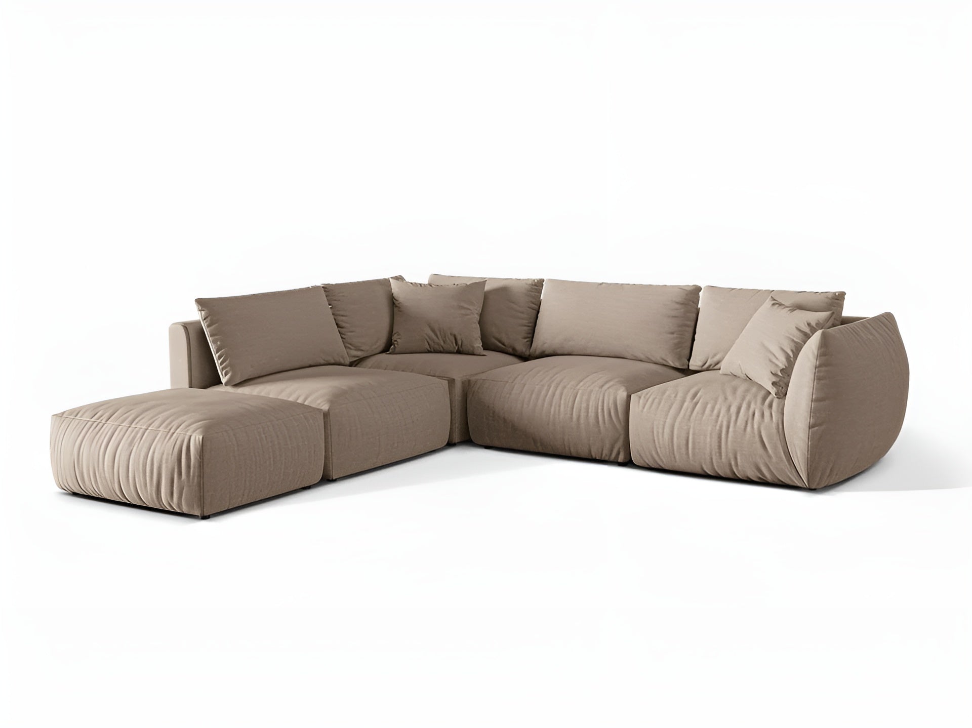 Left-facing modular sofa for 4 people CHRIS sand chenille