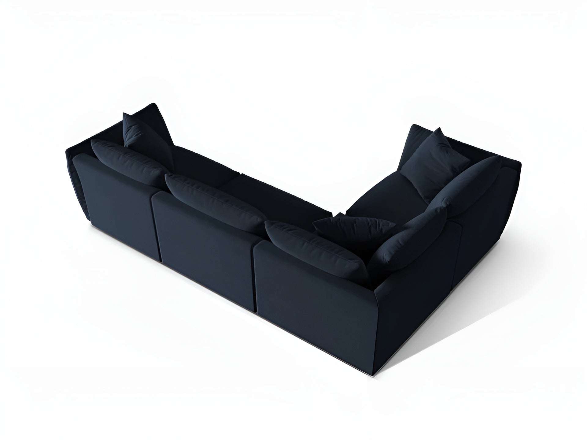 Sametový rohový gauč pre 4 osoby ľavý CHRIS kráľovsky modrý