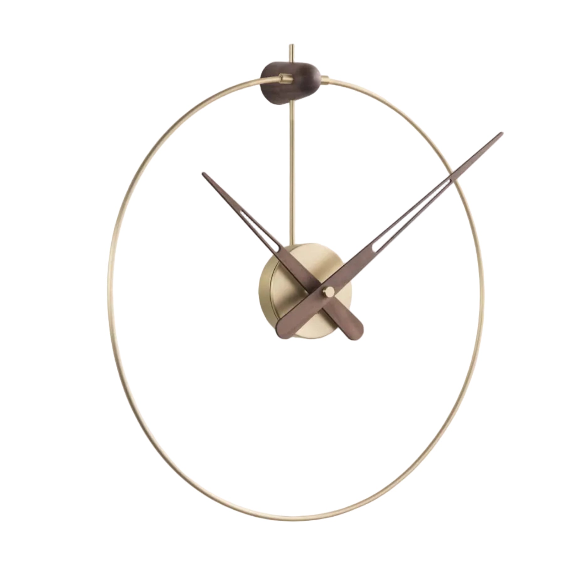 Nástenné hodiny MICRO ANDA orechové drevo s mosadzným detailom