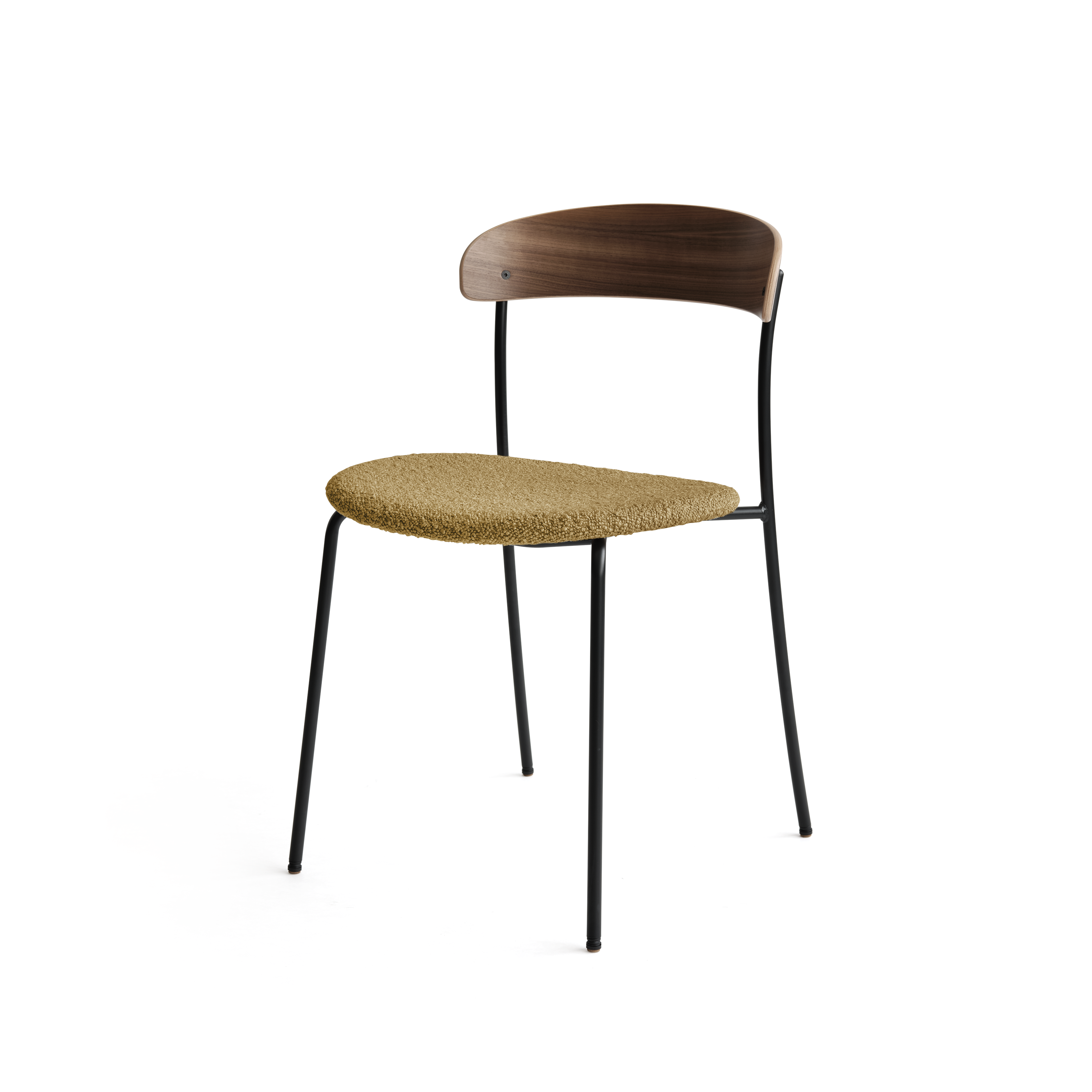 Čalúnená stolička MISSING s orechovou dyhou