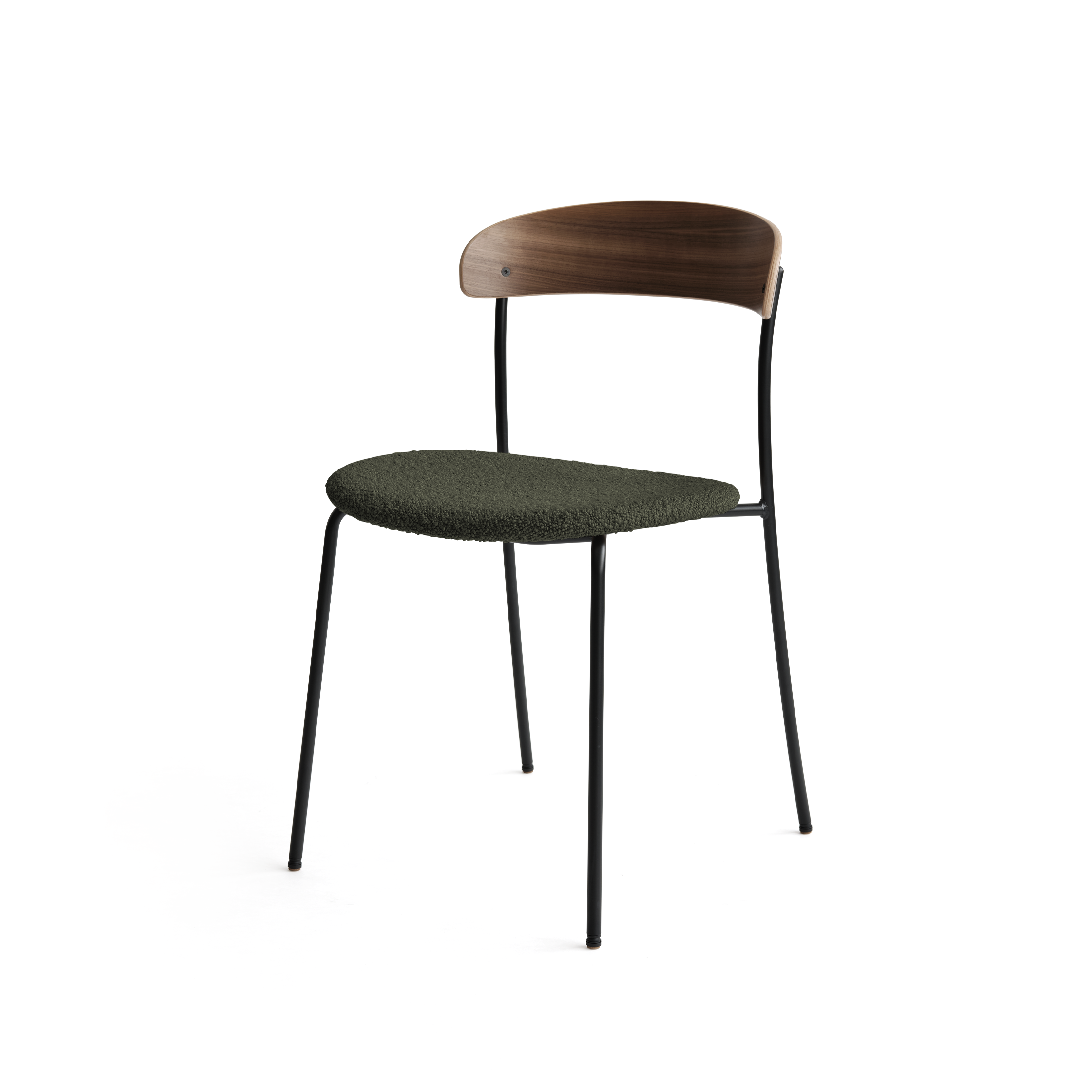 Čalúnená stolička MISSING s orechovou dyhou