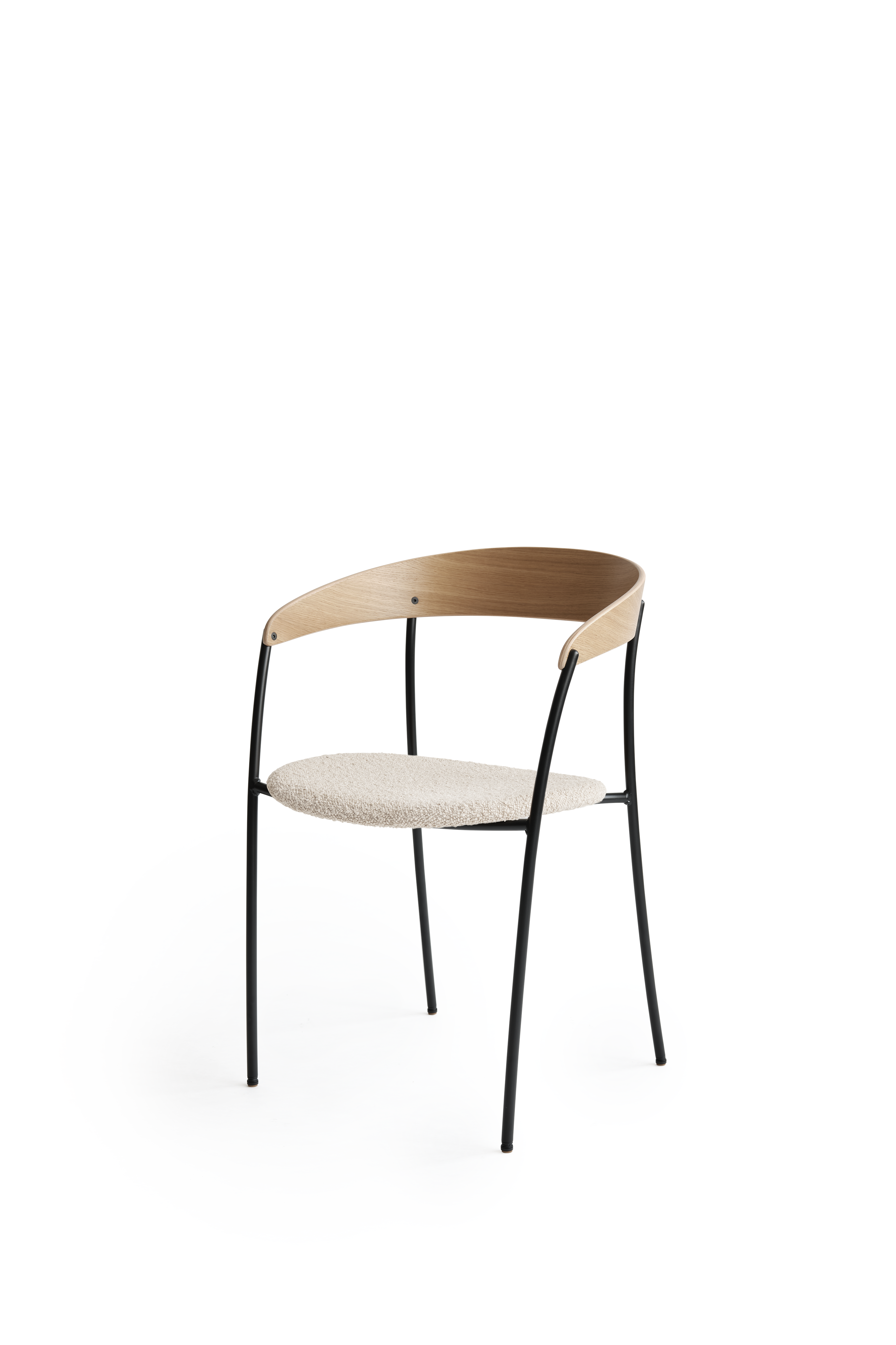 Kreslo s podrúčkami MISSING čalúnené s dubovou dyhou