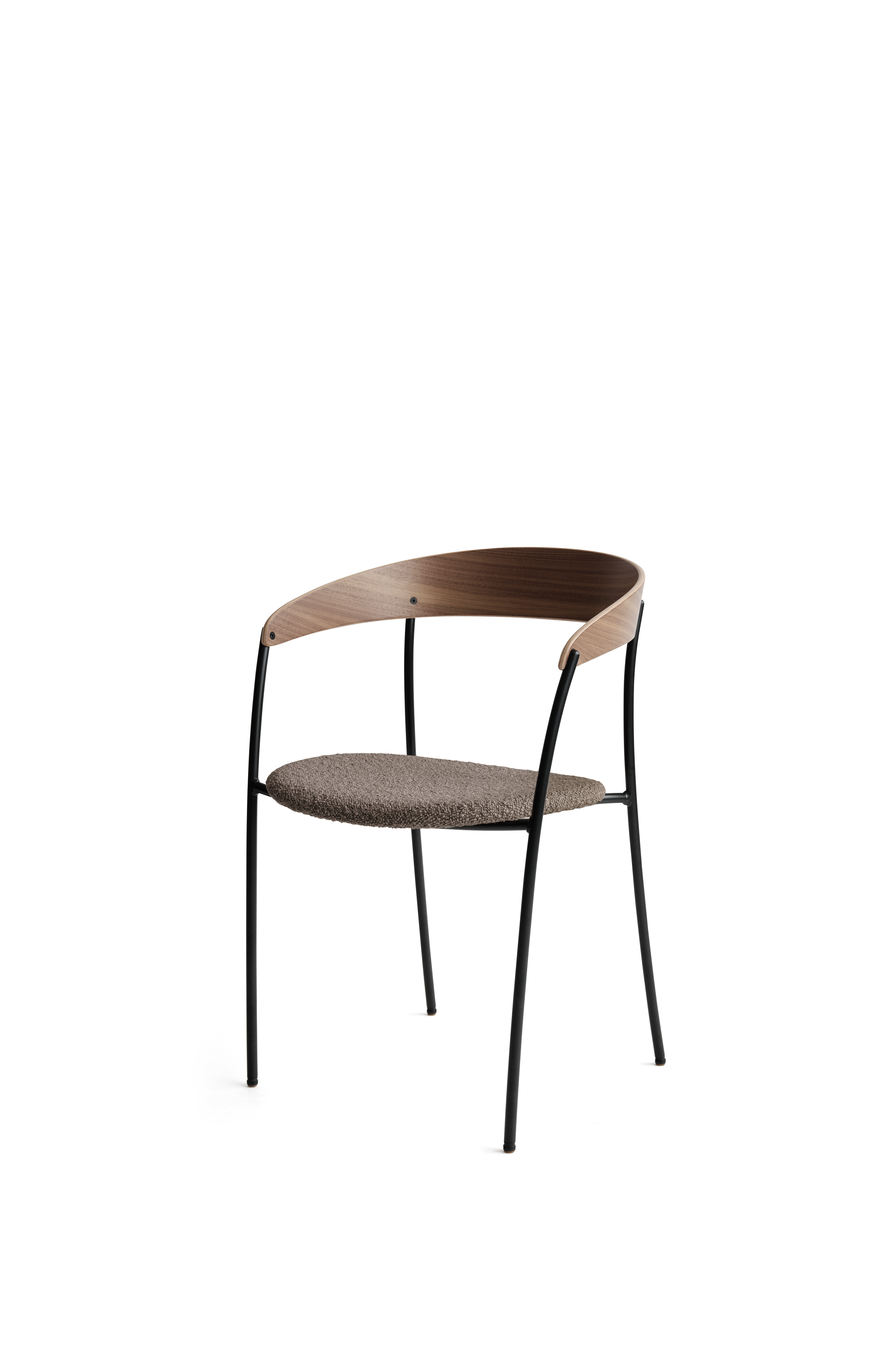 Chair with armrests Missing Upholstered with nut veneer